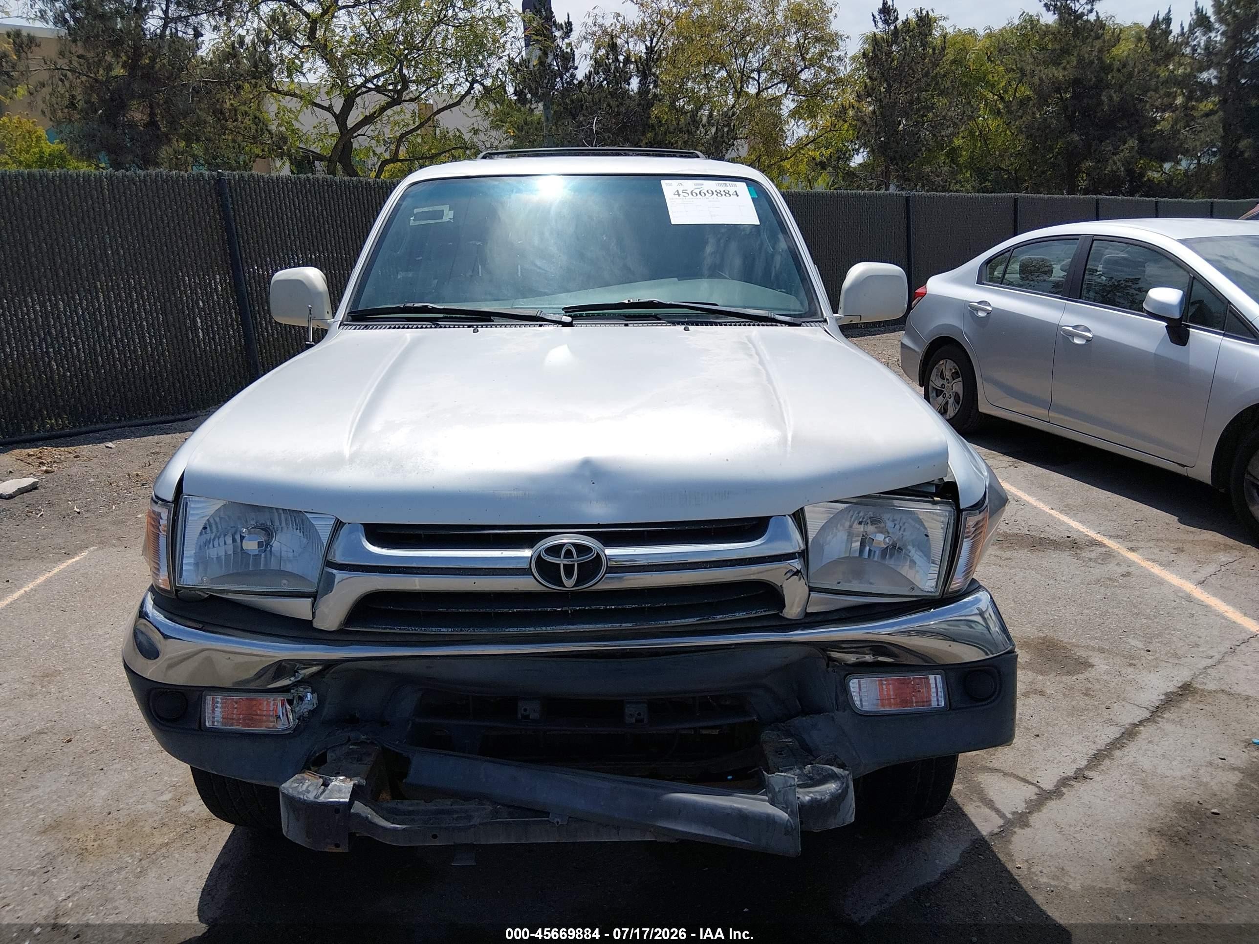2002 Toyota 4runner Sr5 V6 Silver vin: JT3GN86R620253075