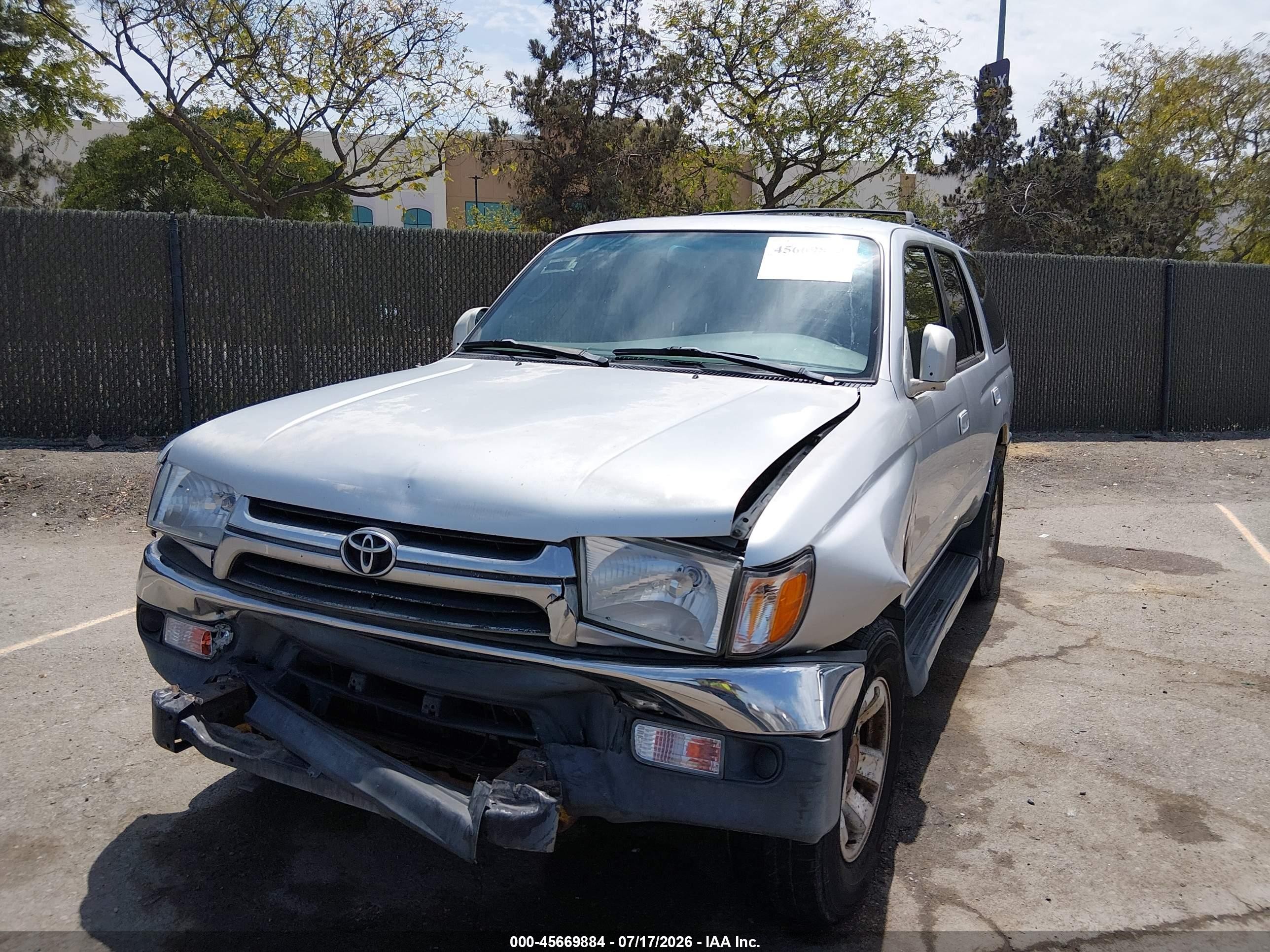 2002 Toyota 4runner Sr5 V6 Silver vin: JT3GN86R620253075