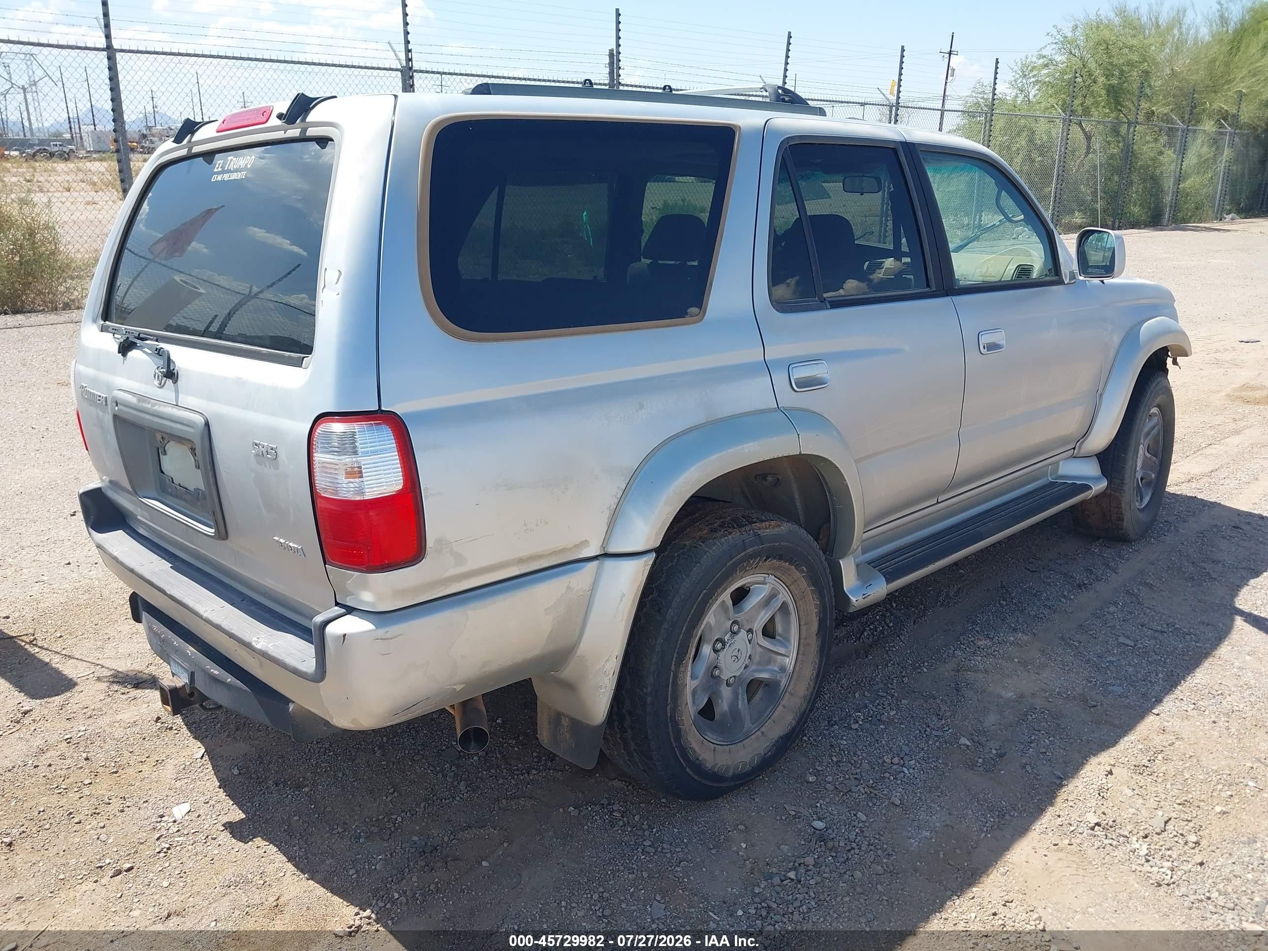 2001 Toyota 4runner Sr5 V6 Silver vin: JT3GN86R710183407