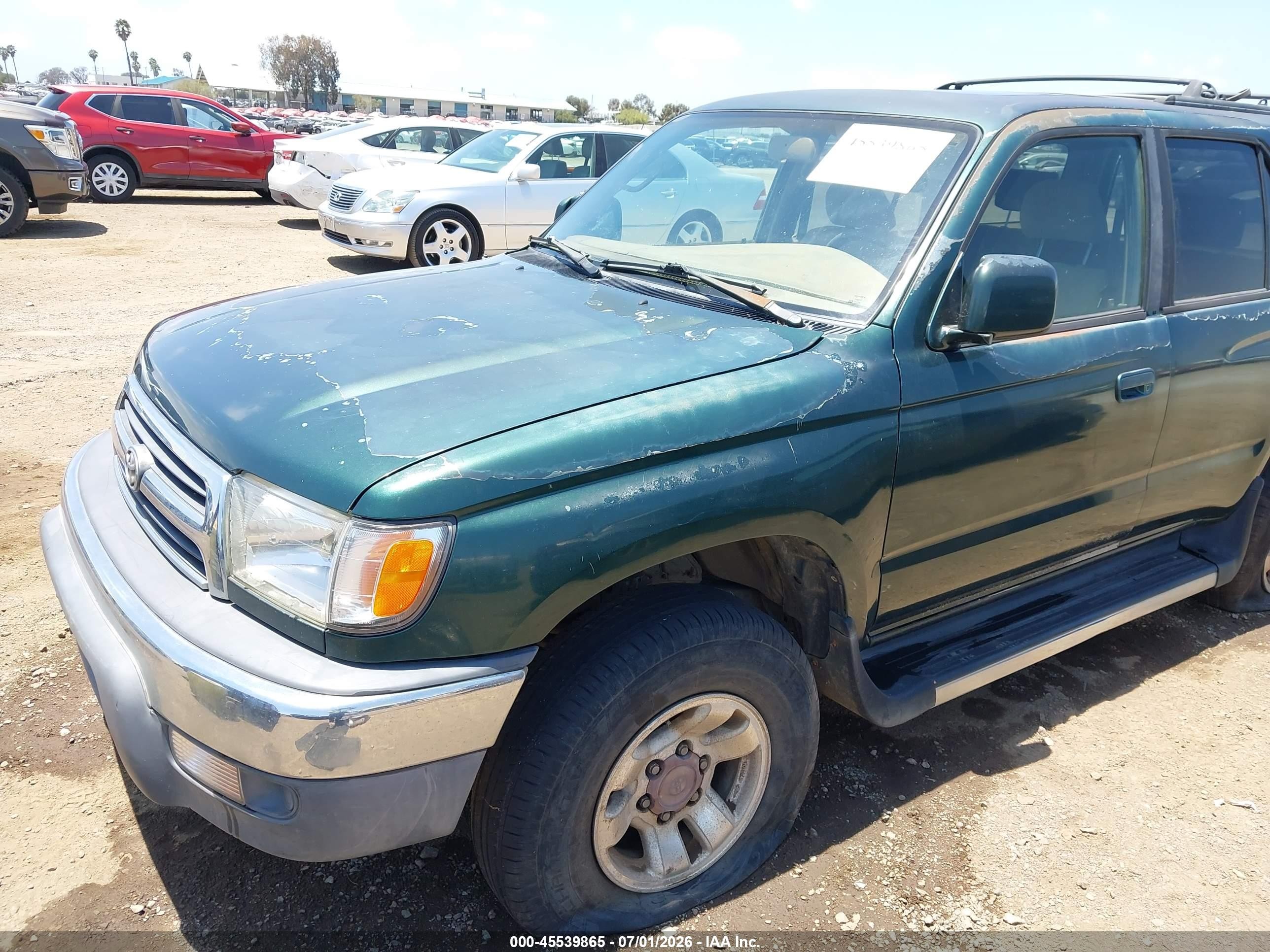 1999 Toyota 4runner Sr5 V6 Зеленый vin: JT3GN86R7X0108084