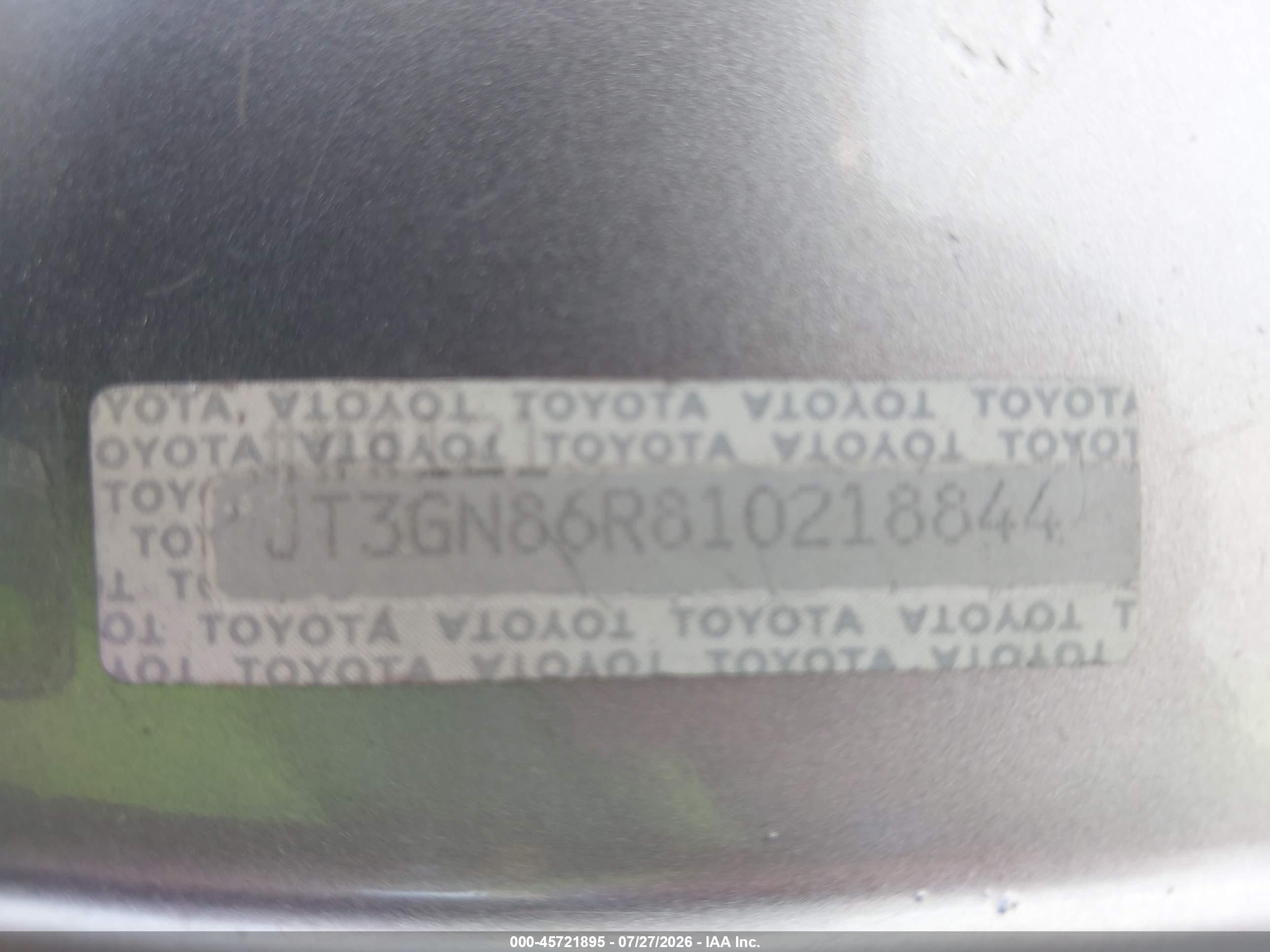 2001 Toyota 4runner Sr5 V6 Champagne vin: JT3GN86R810218844