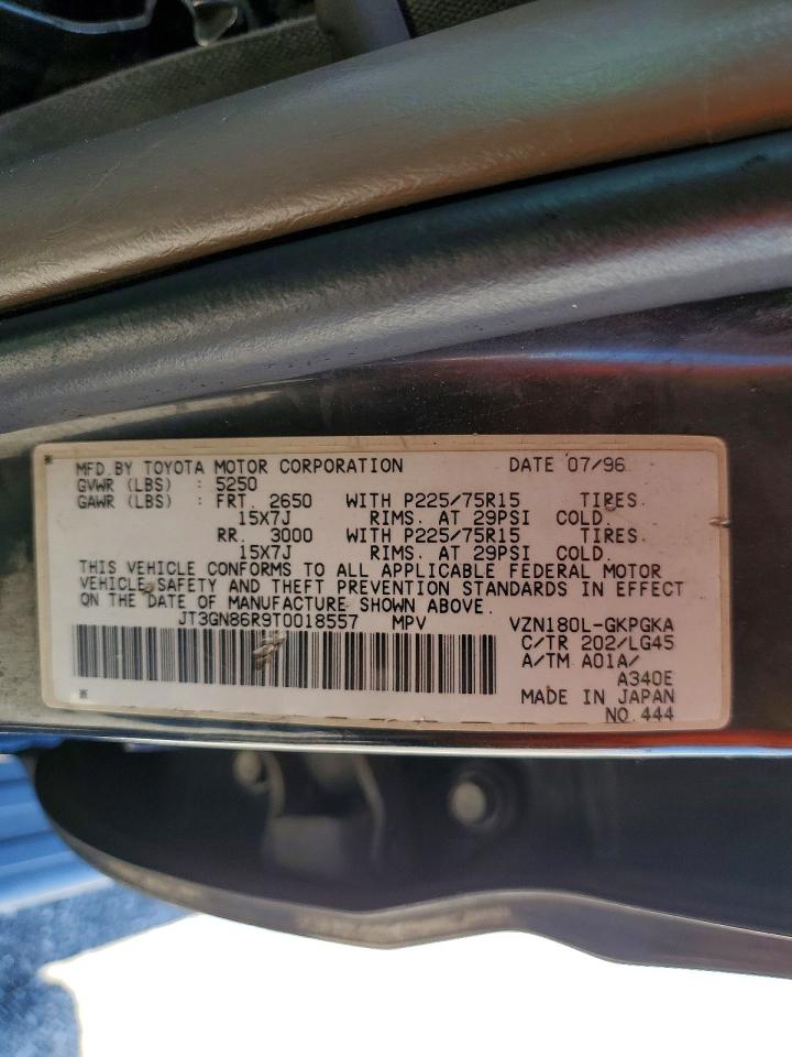1996 Toyota 4runner Sr5 Black vin: JT3GN86R9T0018557