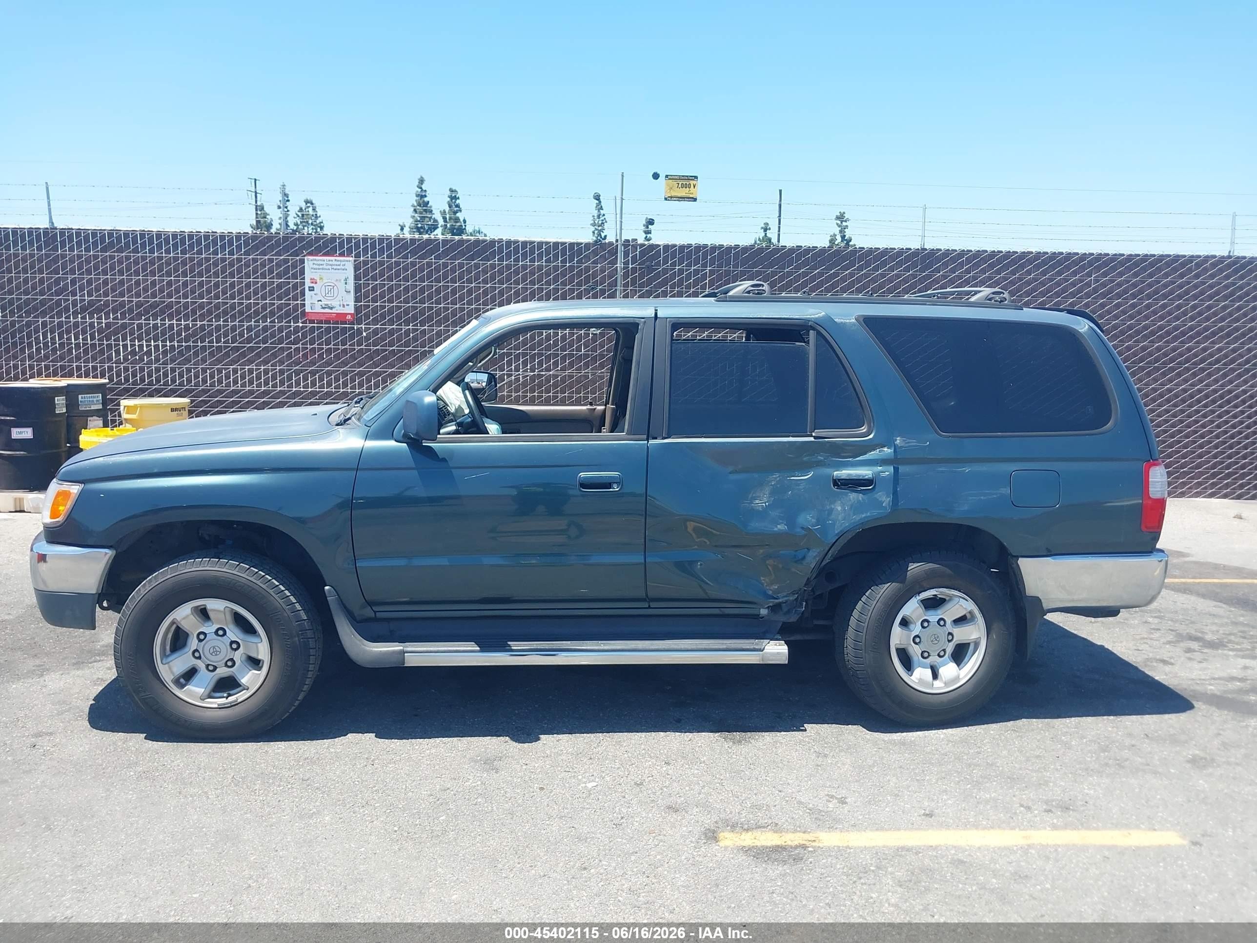 1998 Toyota 4runner Sr5 V6 Green vin: JT3GN86RXW0081073