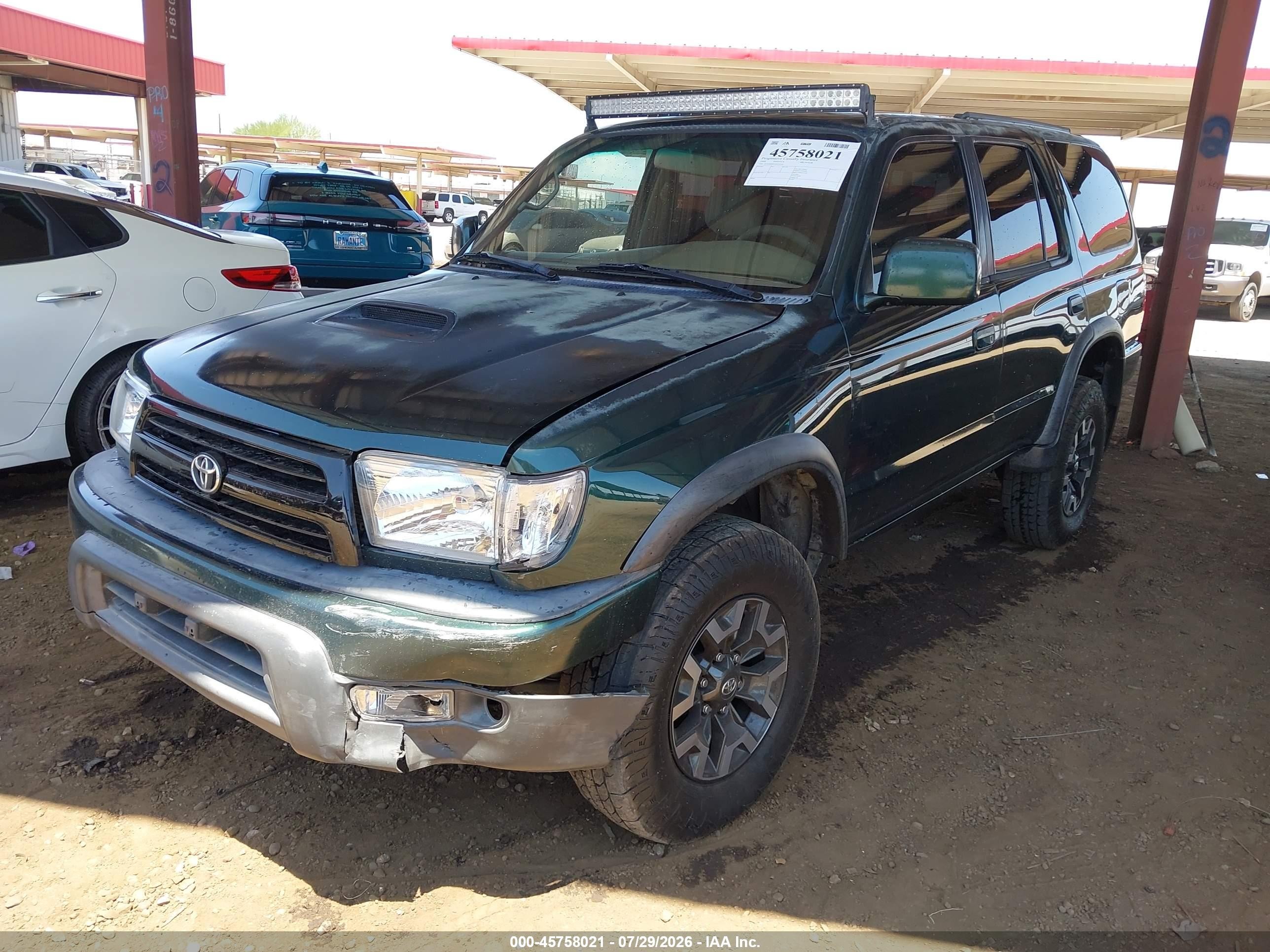 1999 Toyota 4runner Sr5 V6 Зеленый vin: JT3GN86RXX0133254