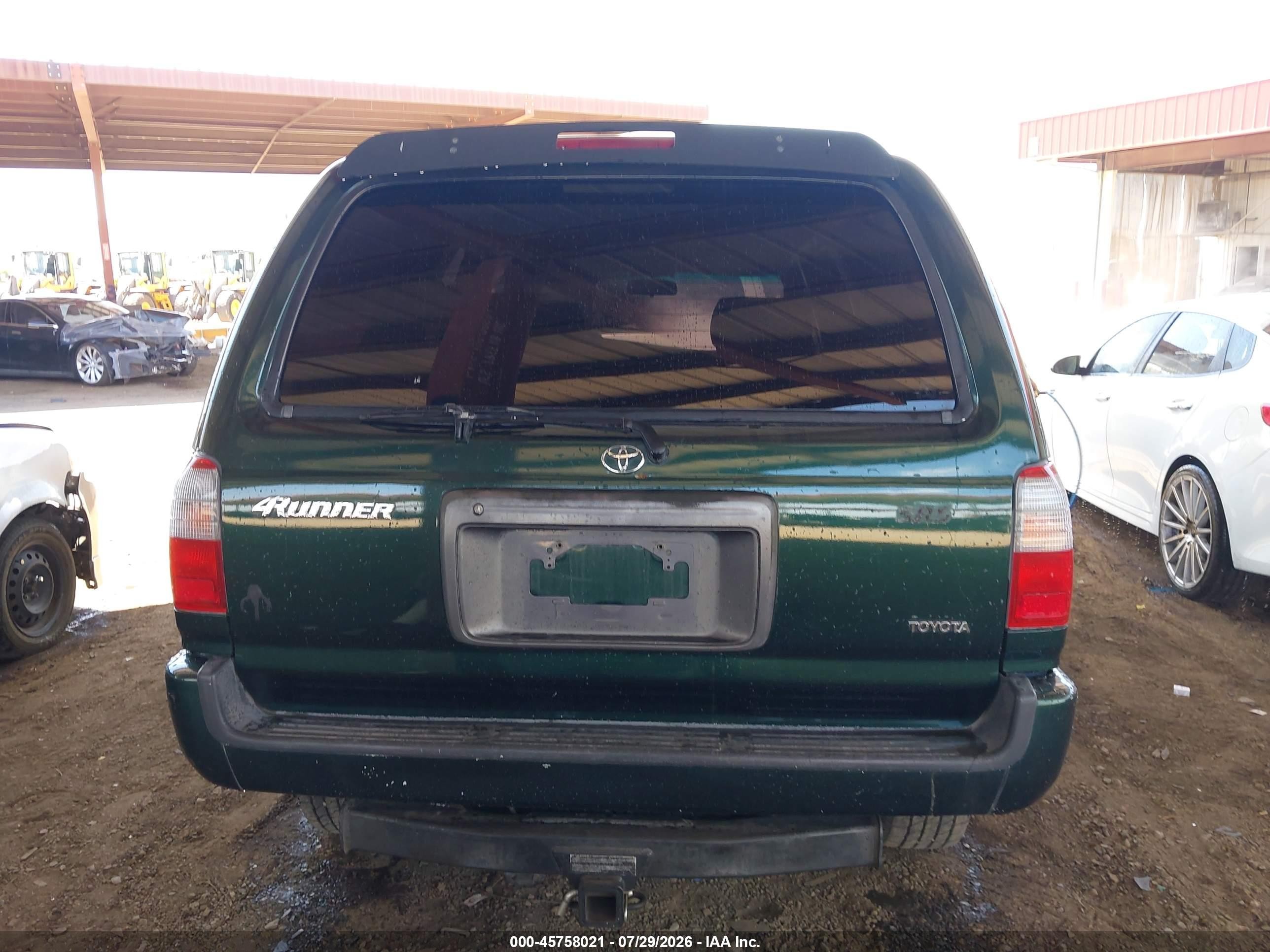 1999 Toyota 4runner Sr5 V6 Зеленый vin: JT3GN86RXX0133254