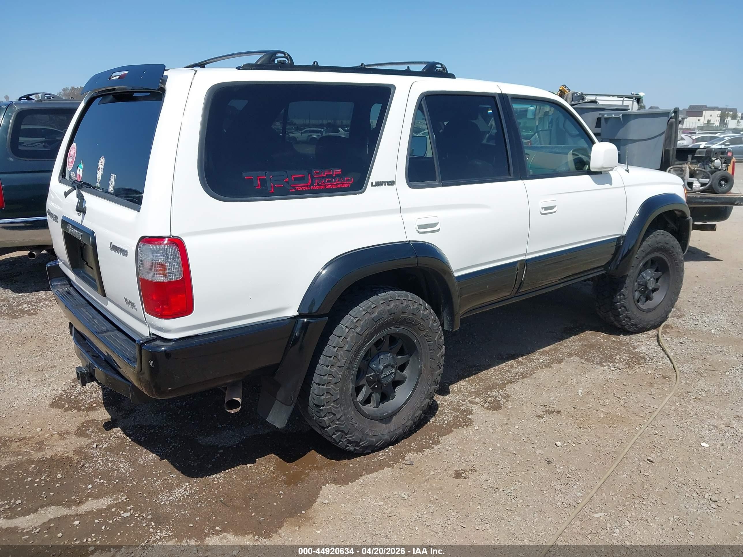 1999 Toyota 4runner Limited V6 White vin: JT3GN87R0X0099730