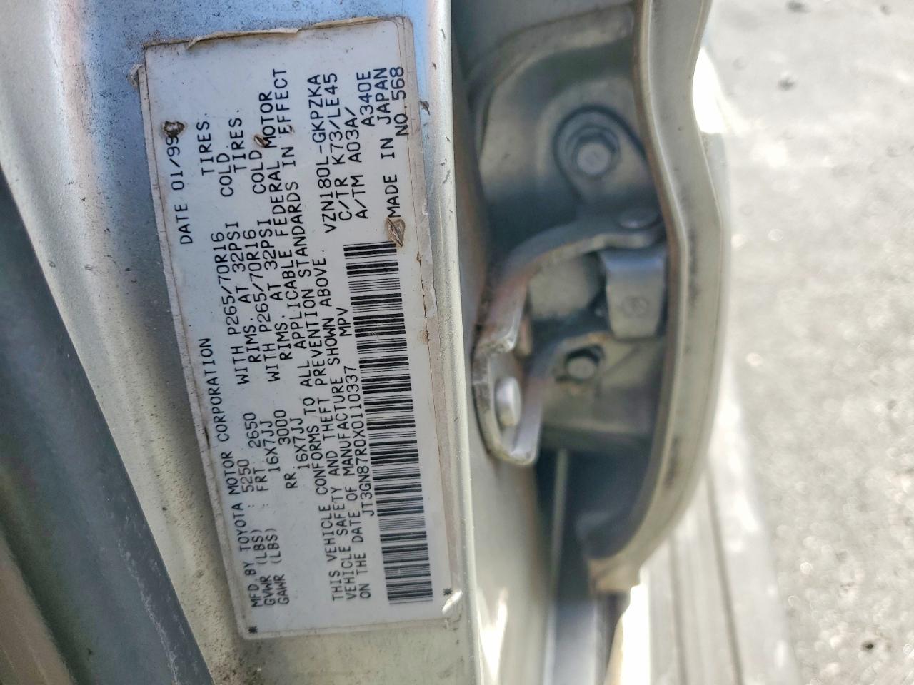 1999 Toyota 4runner Limited Silver vin: JT3GN87R0X0110337