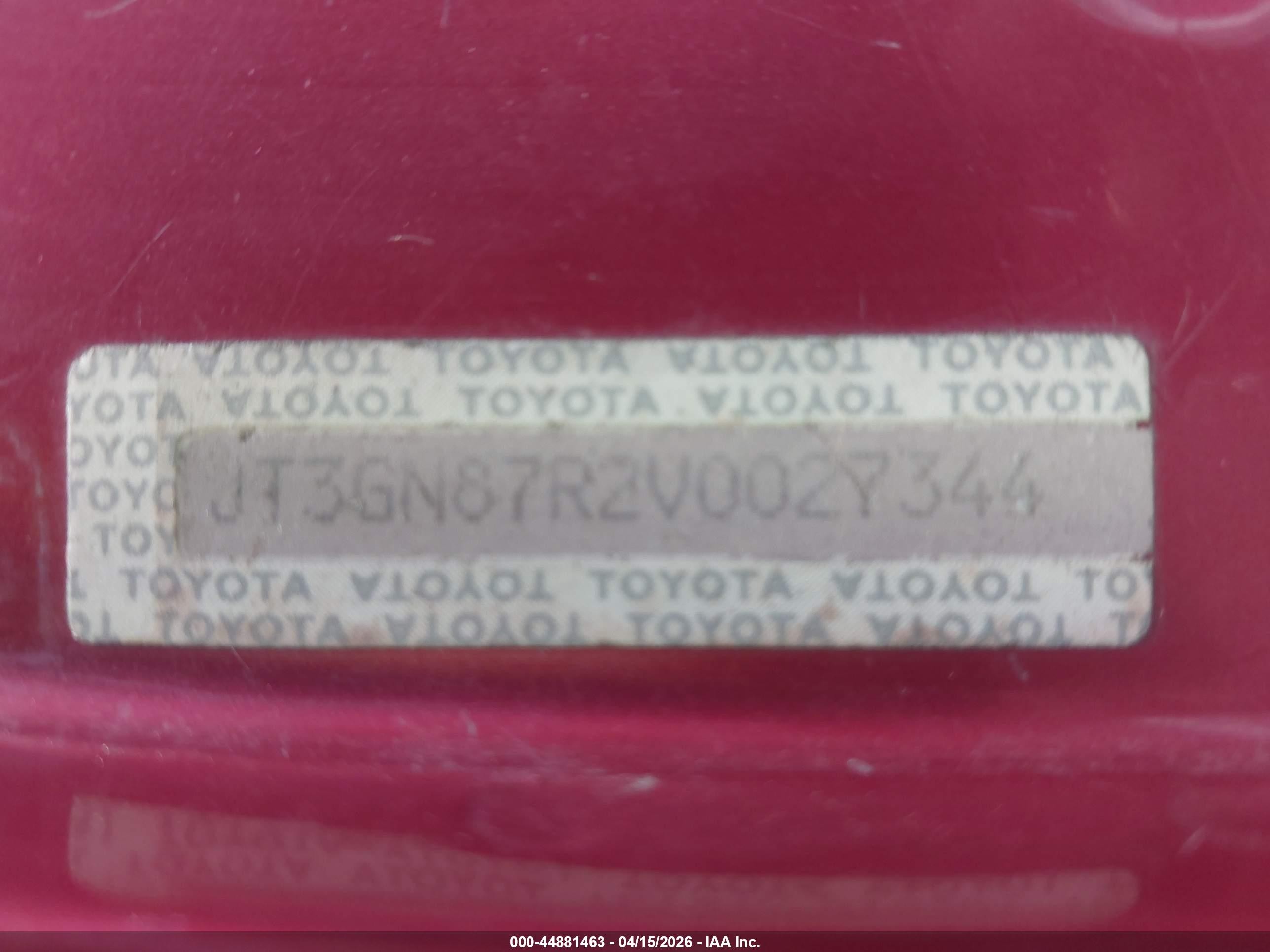 1997 Toyota 4runner Sr5 V6 Limited Красный vin: JT3GN87R2V0027344