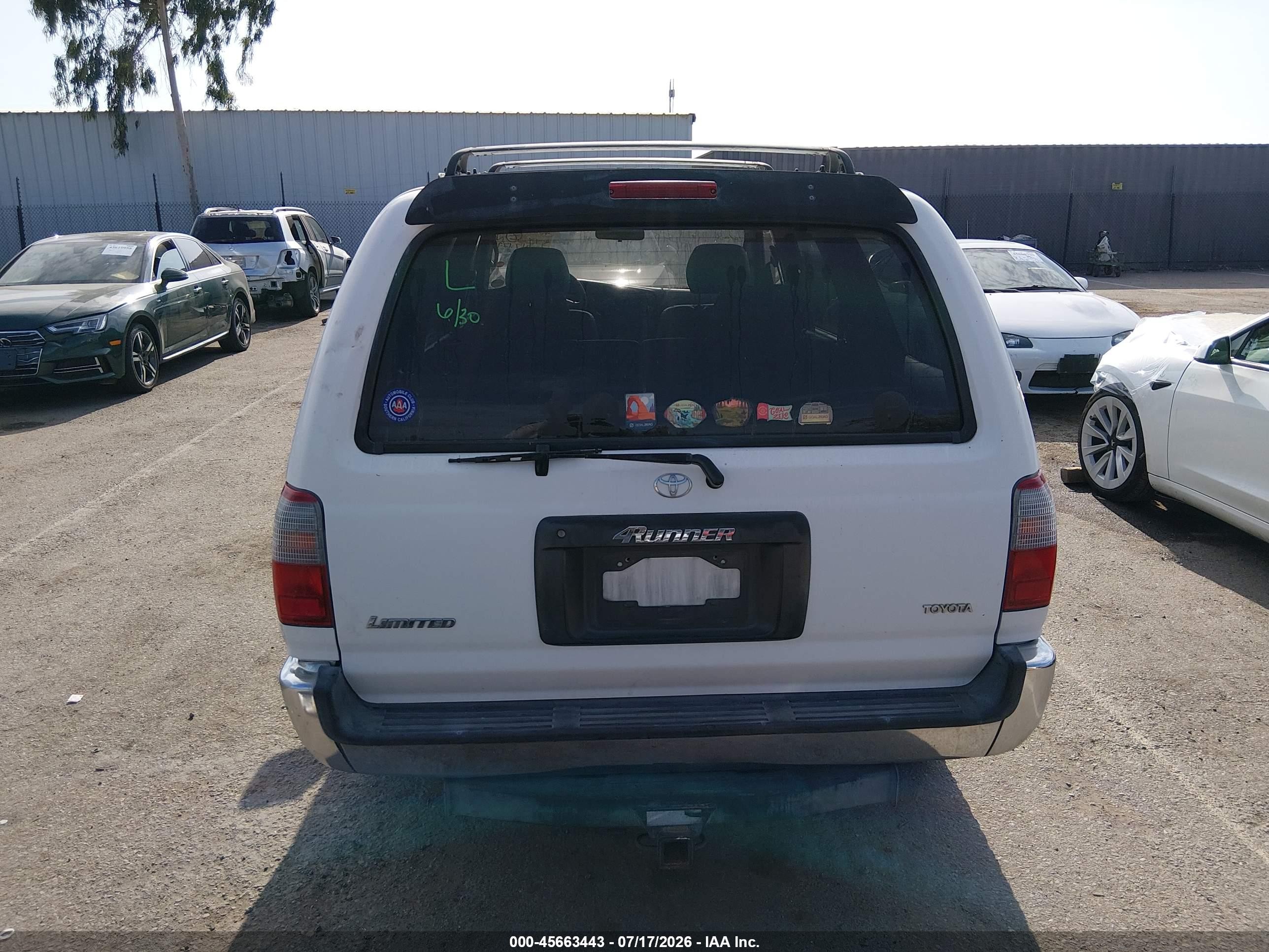 1998 Toyota 4runner Sr5 V6 Limited White vin: JT3GN87R7W0086746