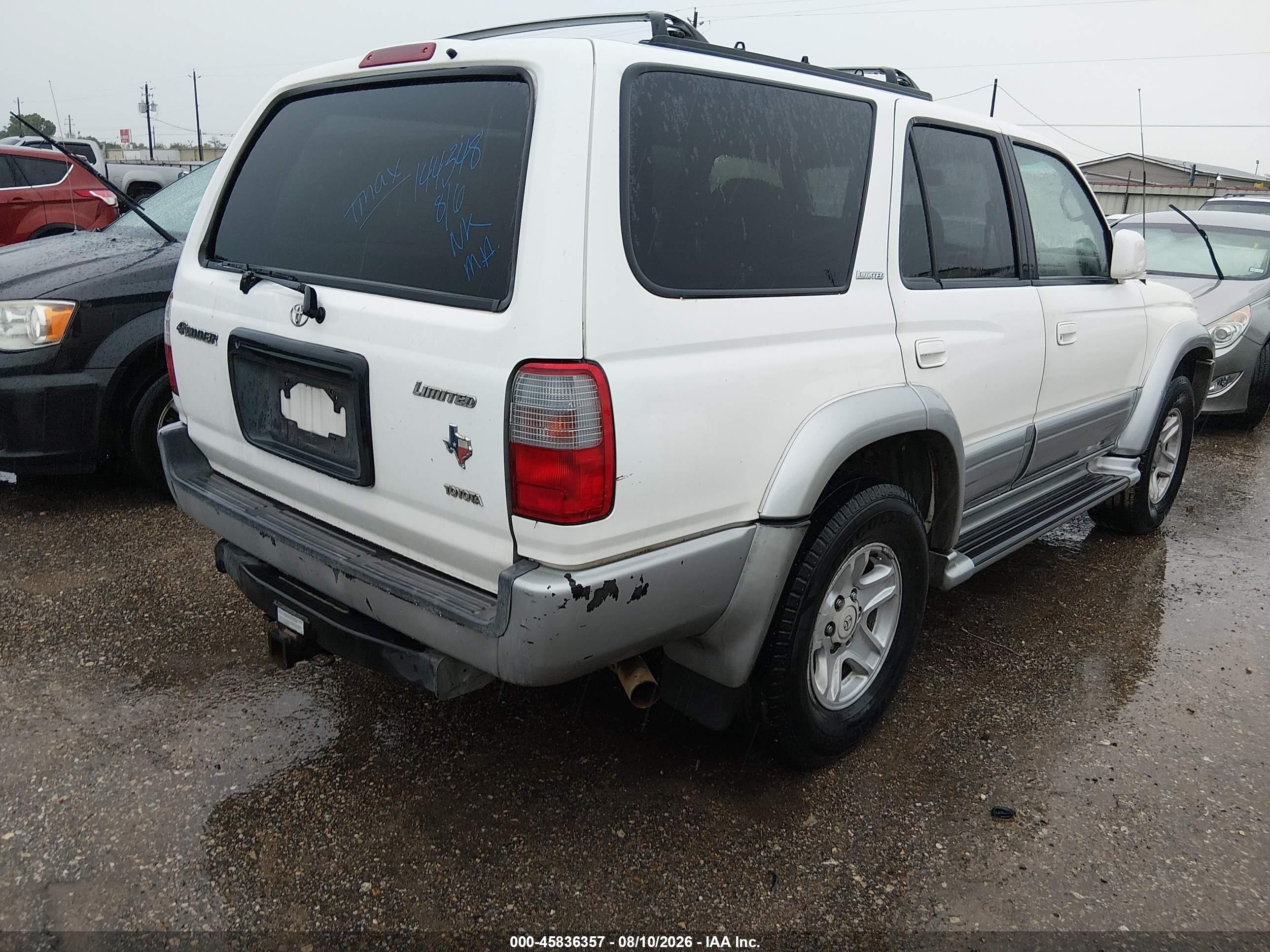 2000 Toyota 4runner Limited V6 White vin: JT3GN87R8Y0144348