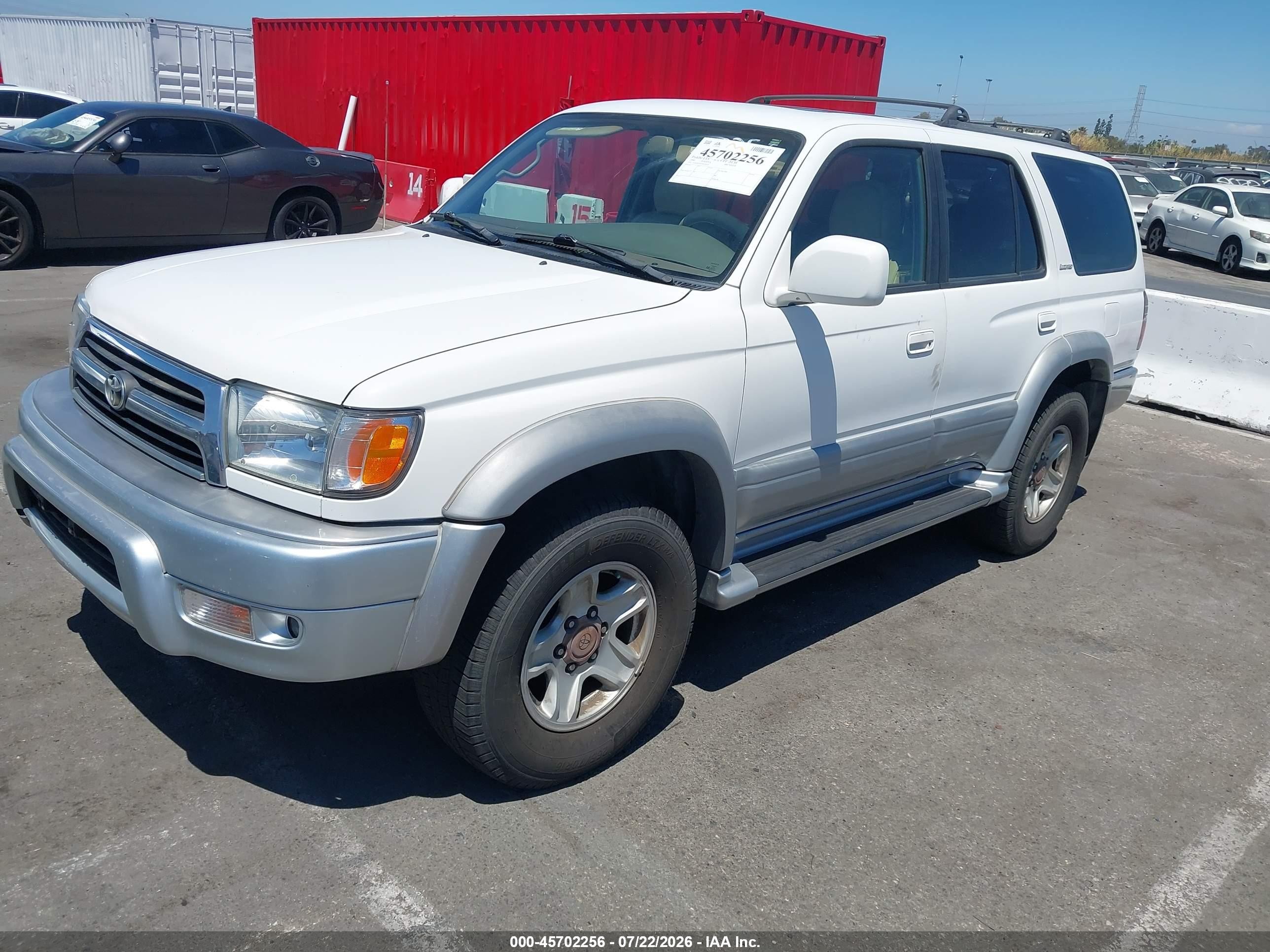 2000 Toyota 4runner Limited V6 White vin: JT3GN87R9Y0150174
