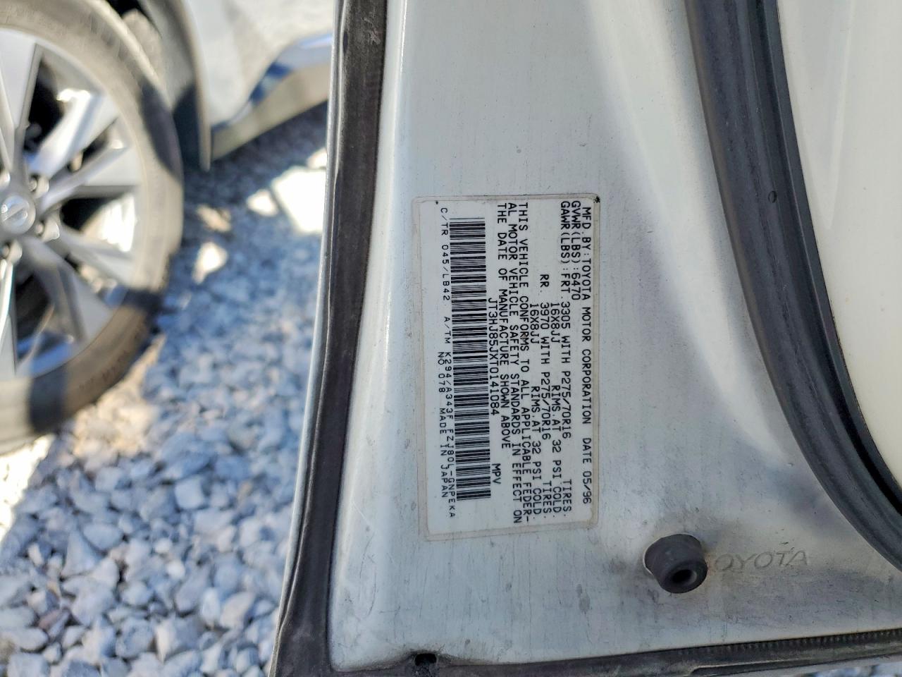 1996 Toyota Land Cruiser Base White vin: JT3HJ85JXT0141084