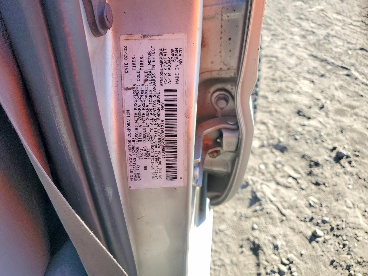 2002 Toyota 4runner Sr5 Gray vin: JT3HN86R020381218