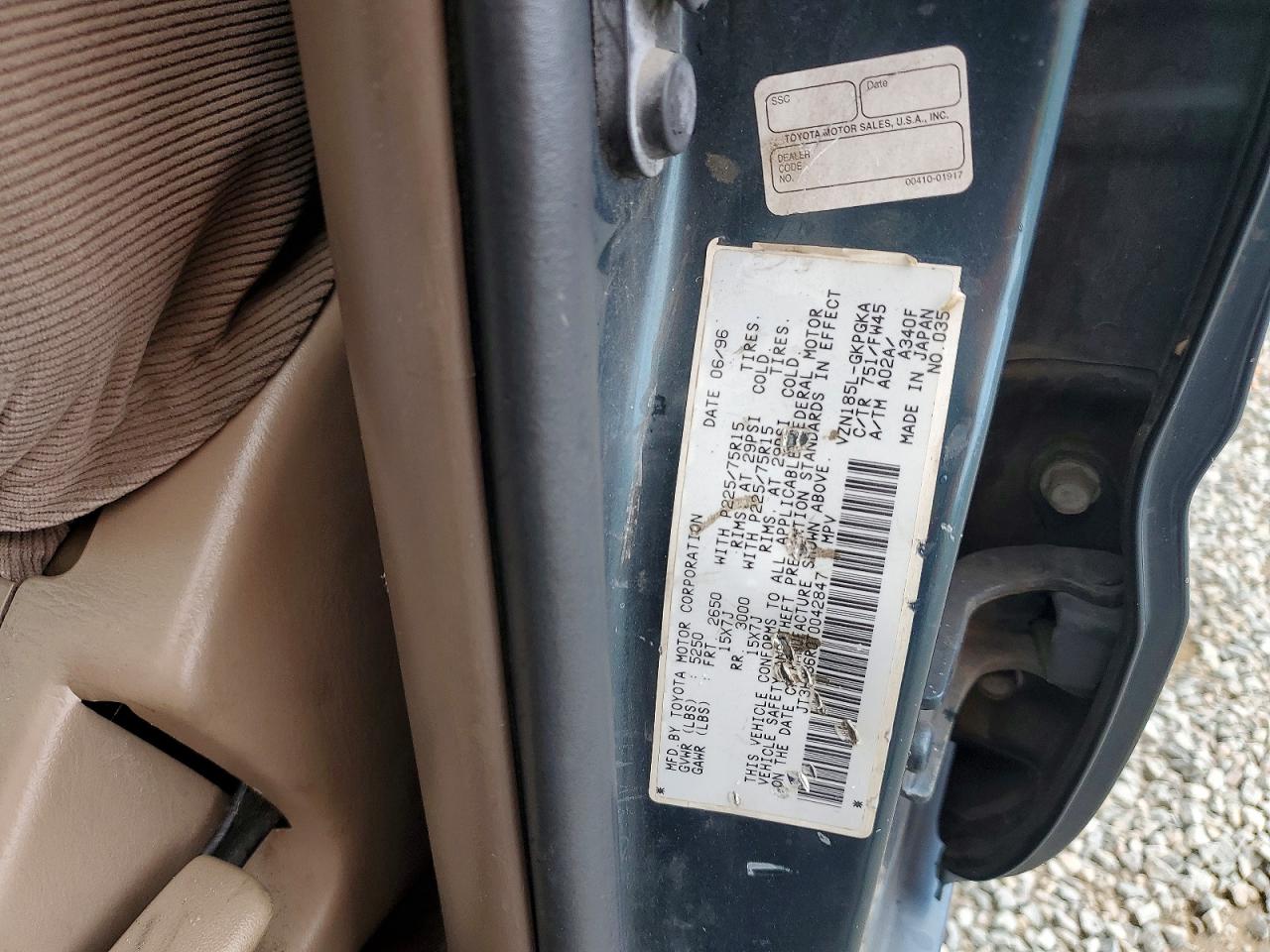 1996 Toyota 4runner Sr5 Green vin: JT3HN86R0T0042847