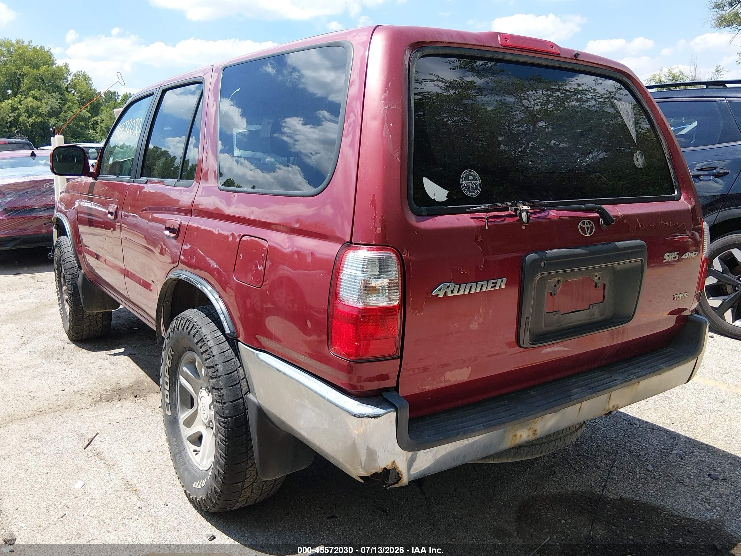 2001 Toyota 4runner Sr5 V6 Maroon vin: JT3HN86R210348090