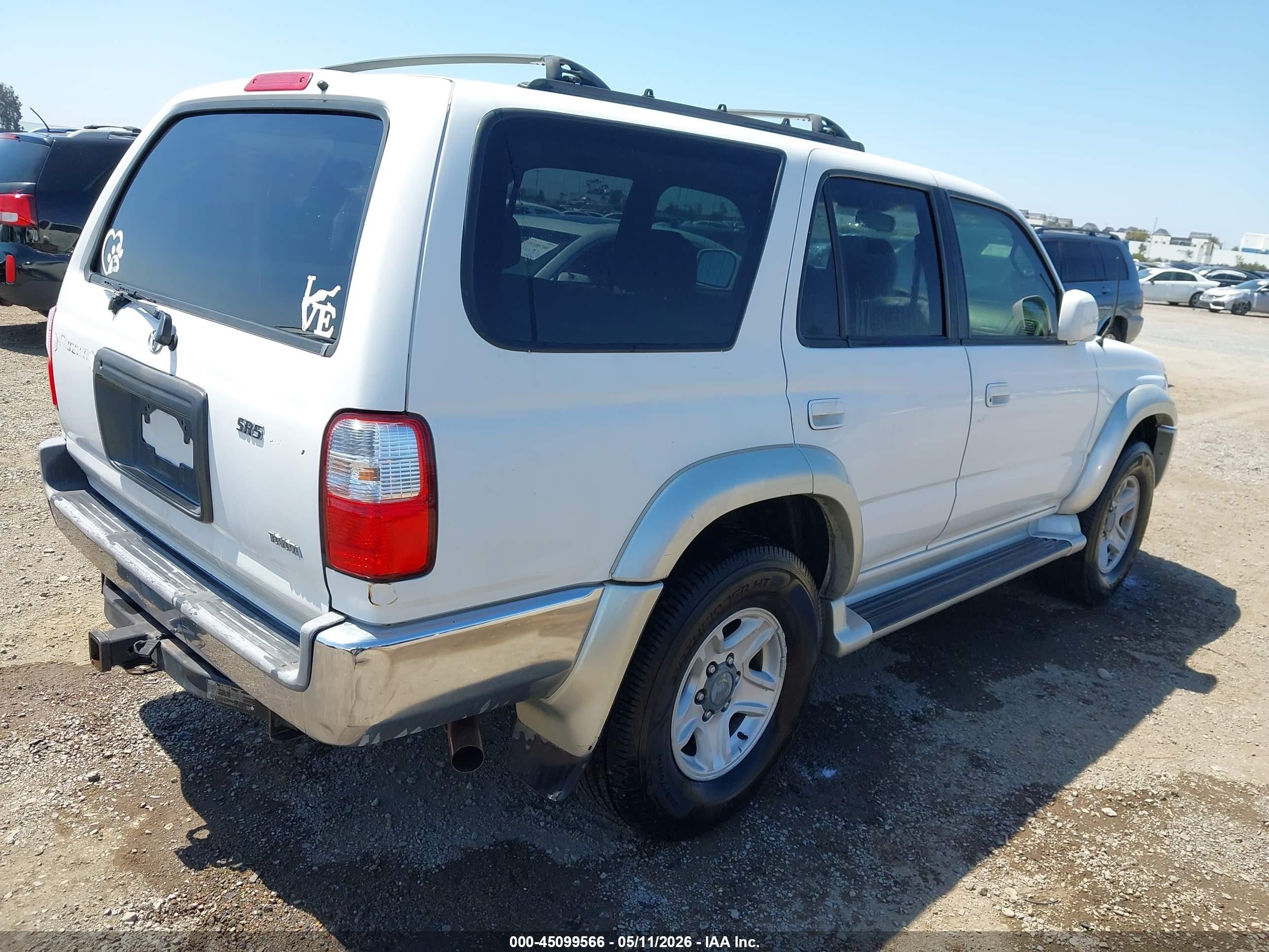2001 Toyota 4runner Sr5 V6 White vin: JT3HN86R219055253