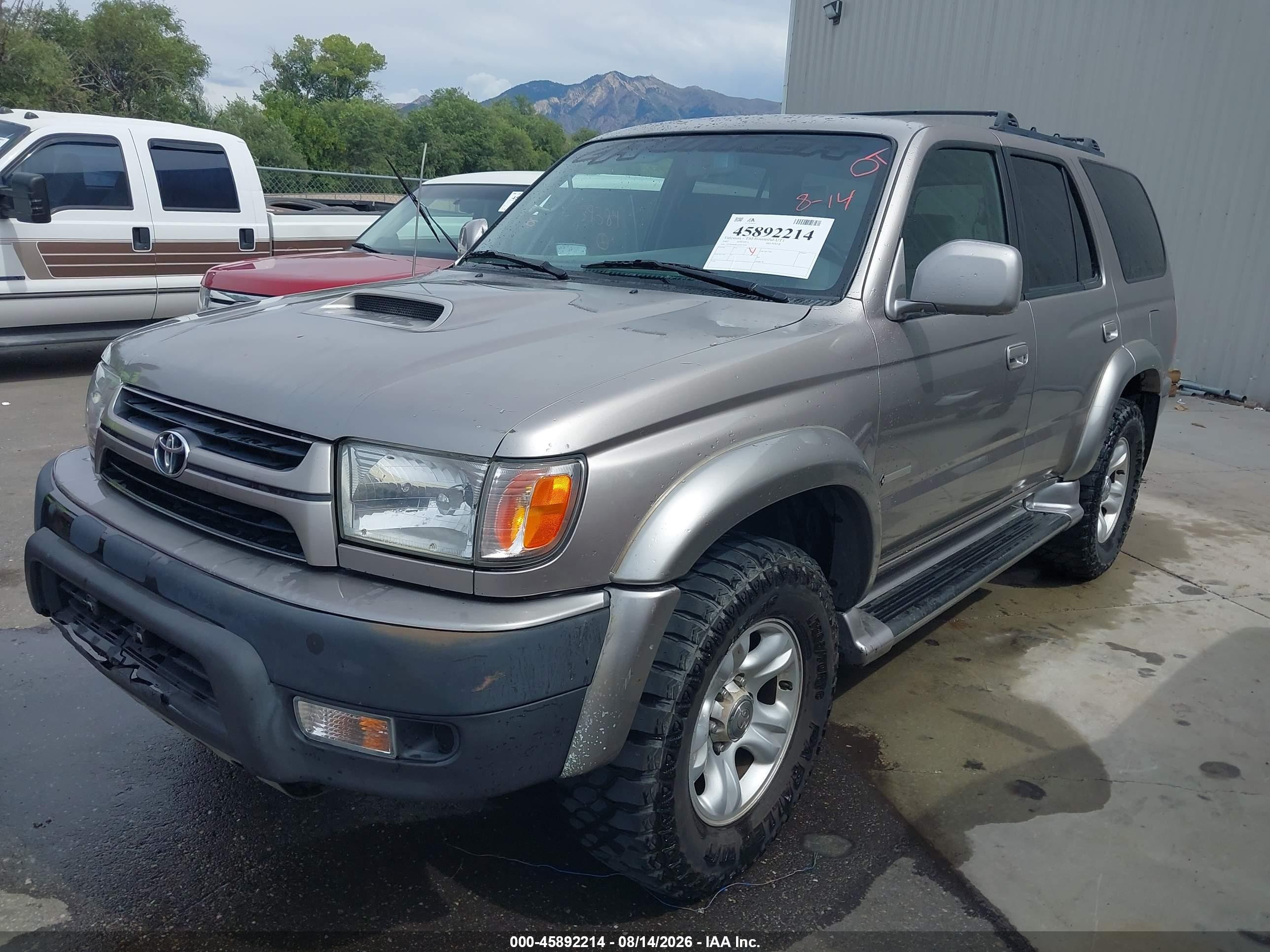 2002 Toyota 4runner Sr5 V6 Gray vin: JT3HN86R220367448