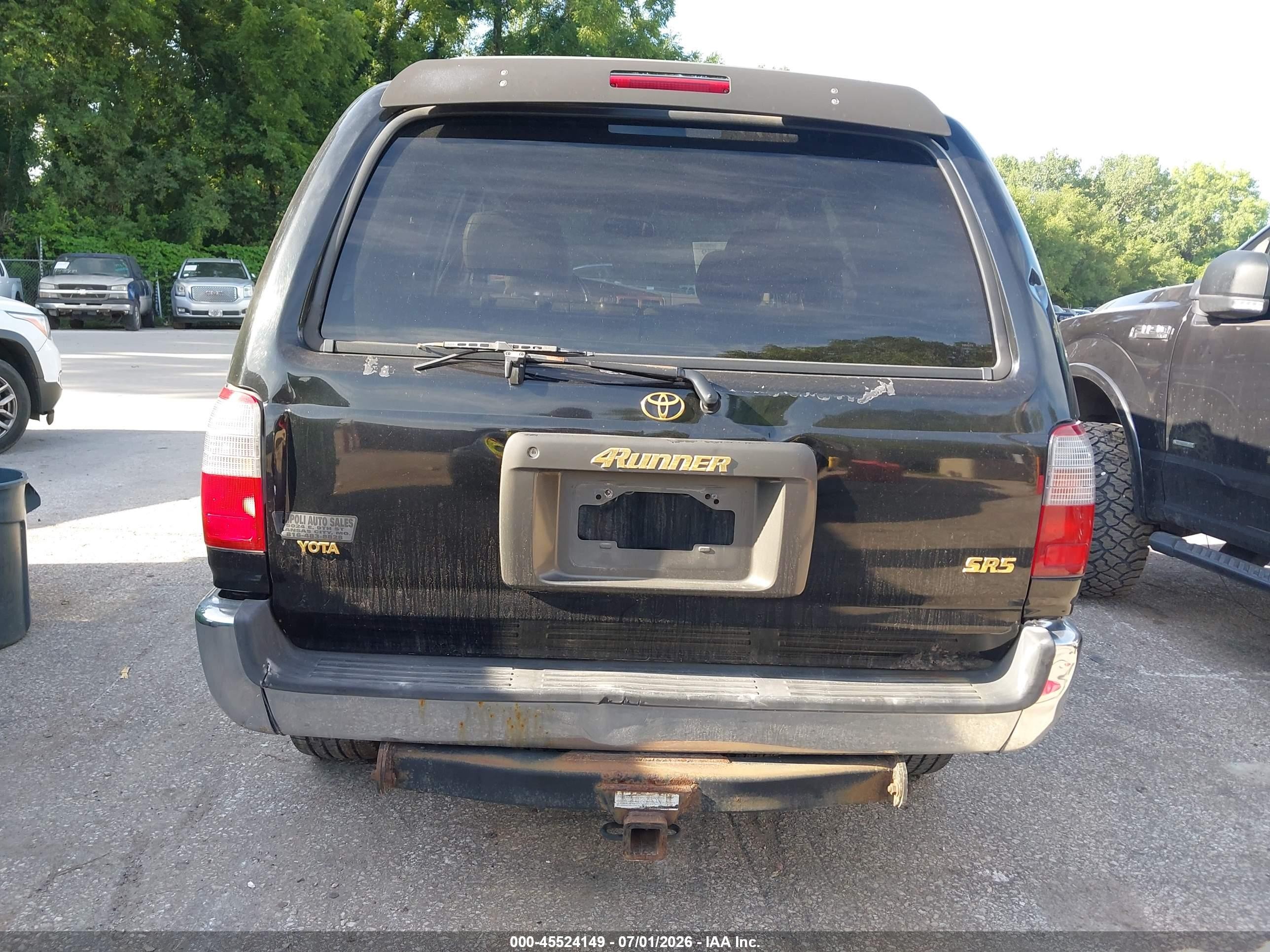 1996 Toyota 4runner Sr5 Black vin: JT3HN86R3T0040770