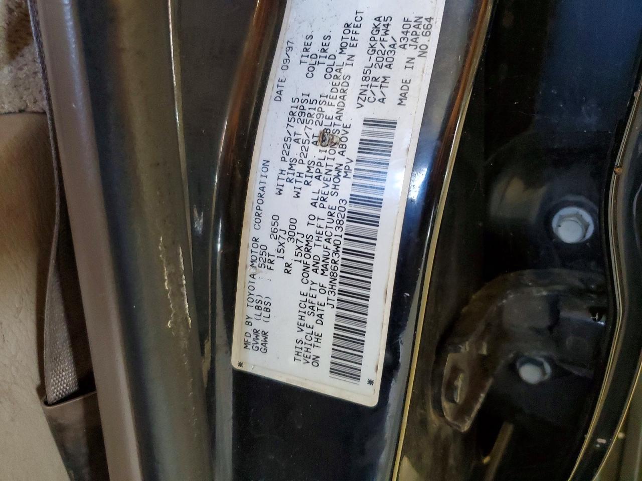 1998 Toyota 4runner Sr5 Черный vin: JT3HN86R3W0138203