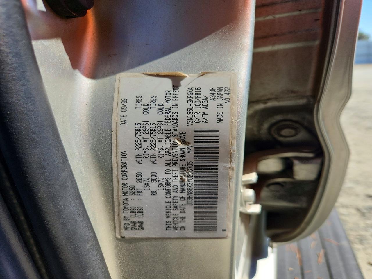 2000 Toyota 4runner Sr5 Серебряный vin: JT3HN86R3Y0270705