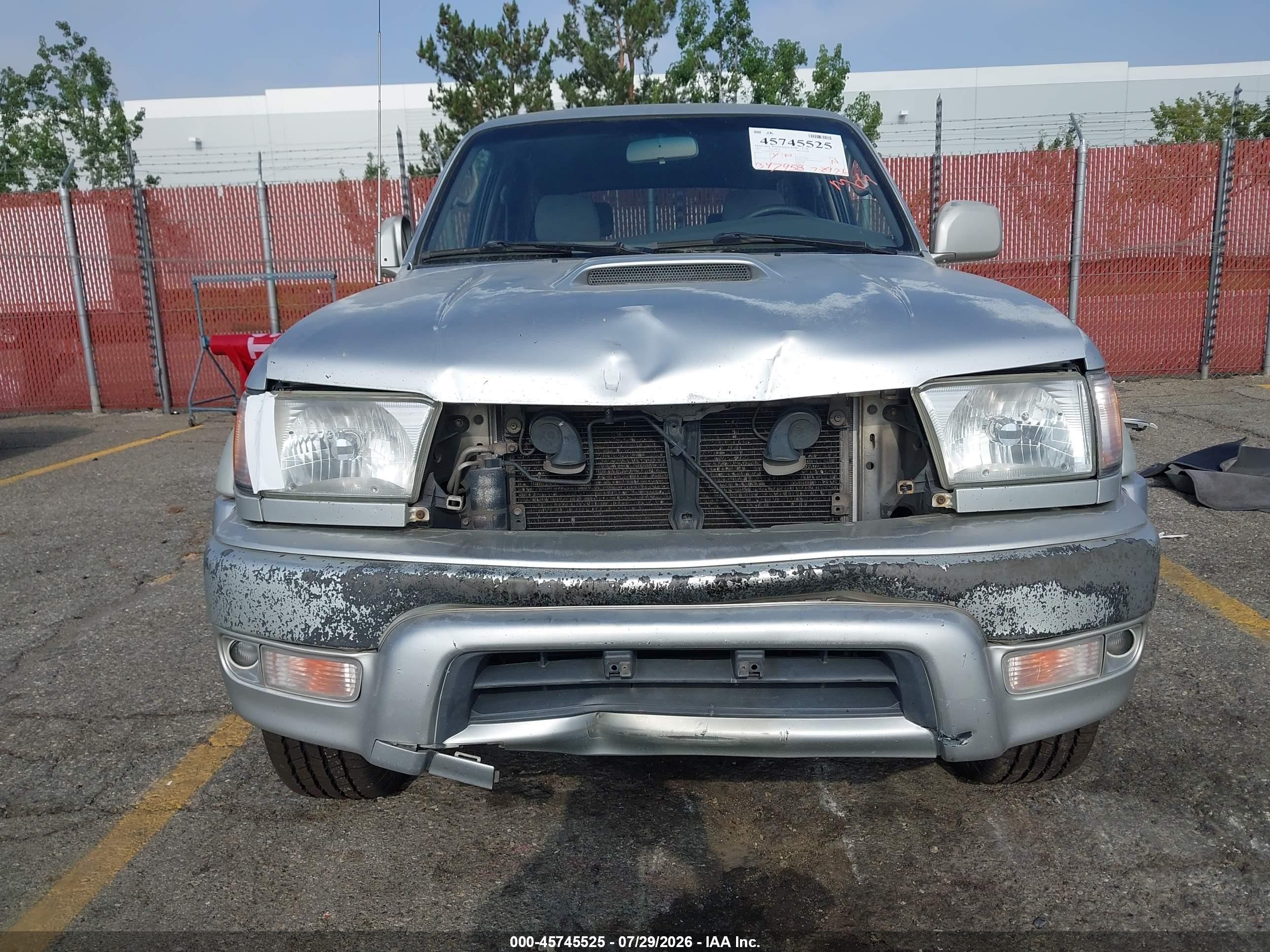 2001 Toyota 4runner Sr5 V6 Silver vin: JT3HN86R410338516