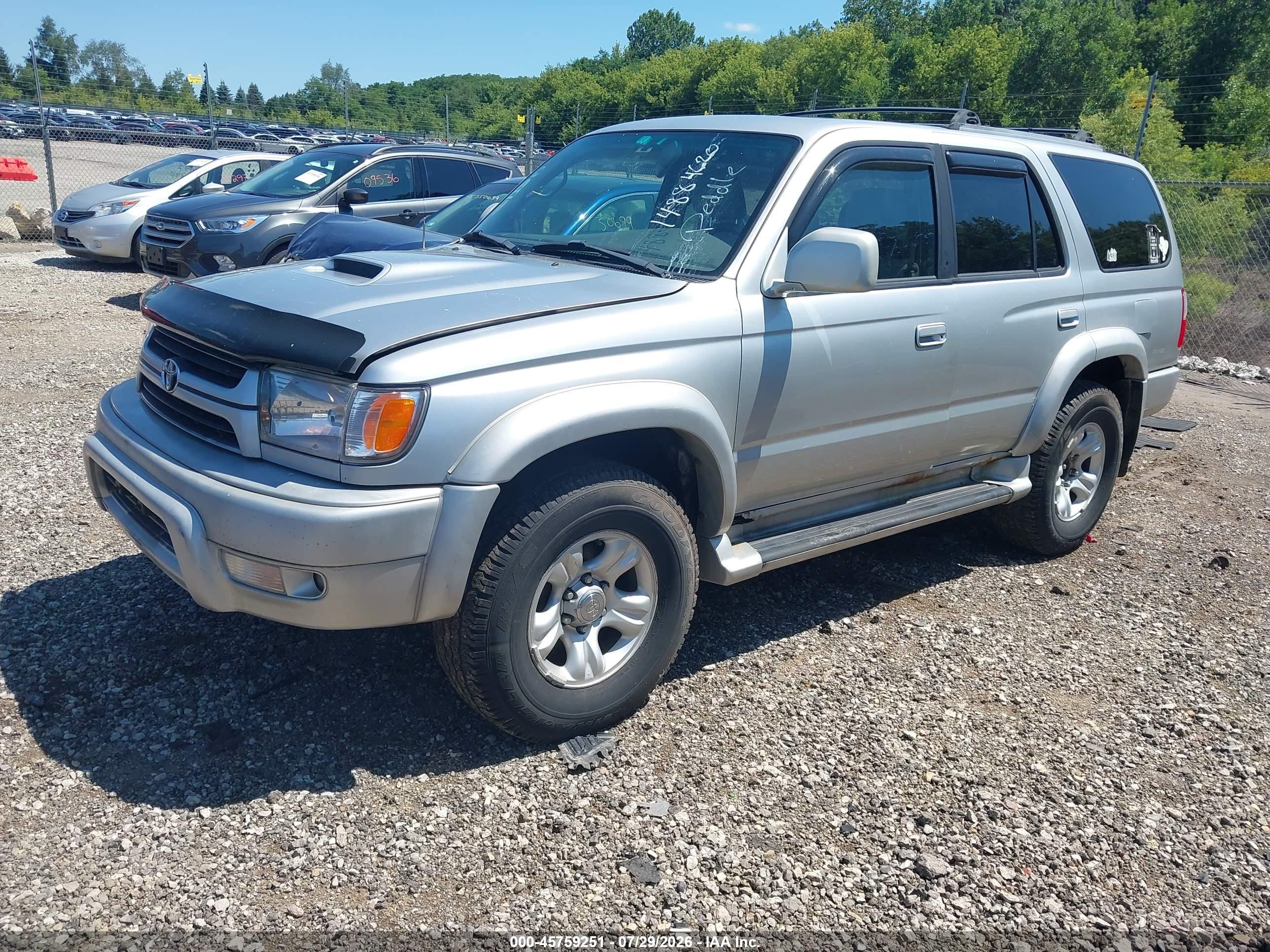 2001 Toyota 4runner Sr5 V6 Silver vin: JT3HN86R510339271