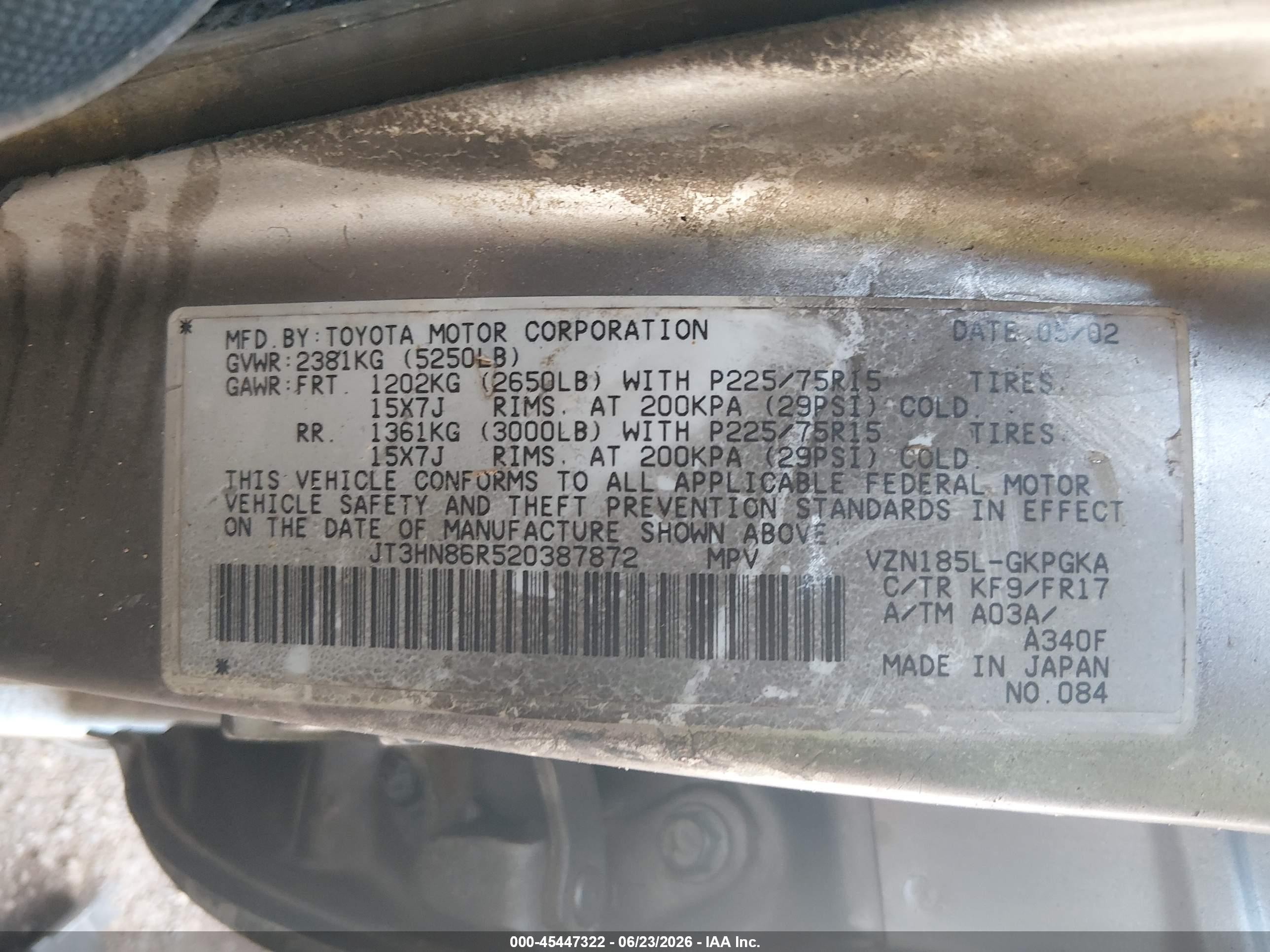 2002 Toyota 4runner Sr5 V6 Gold vin: JT3HN86R520387872