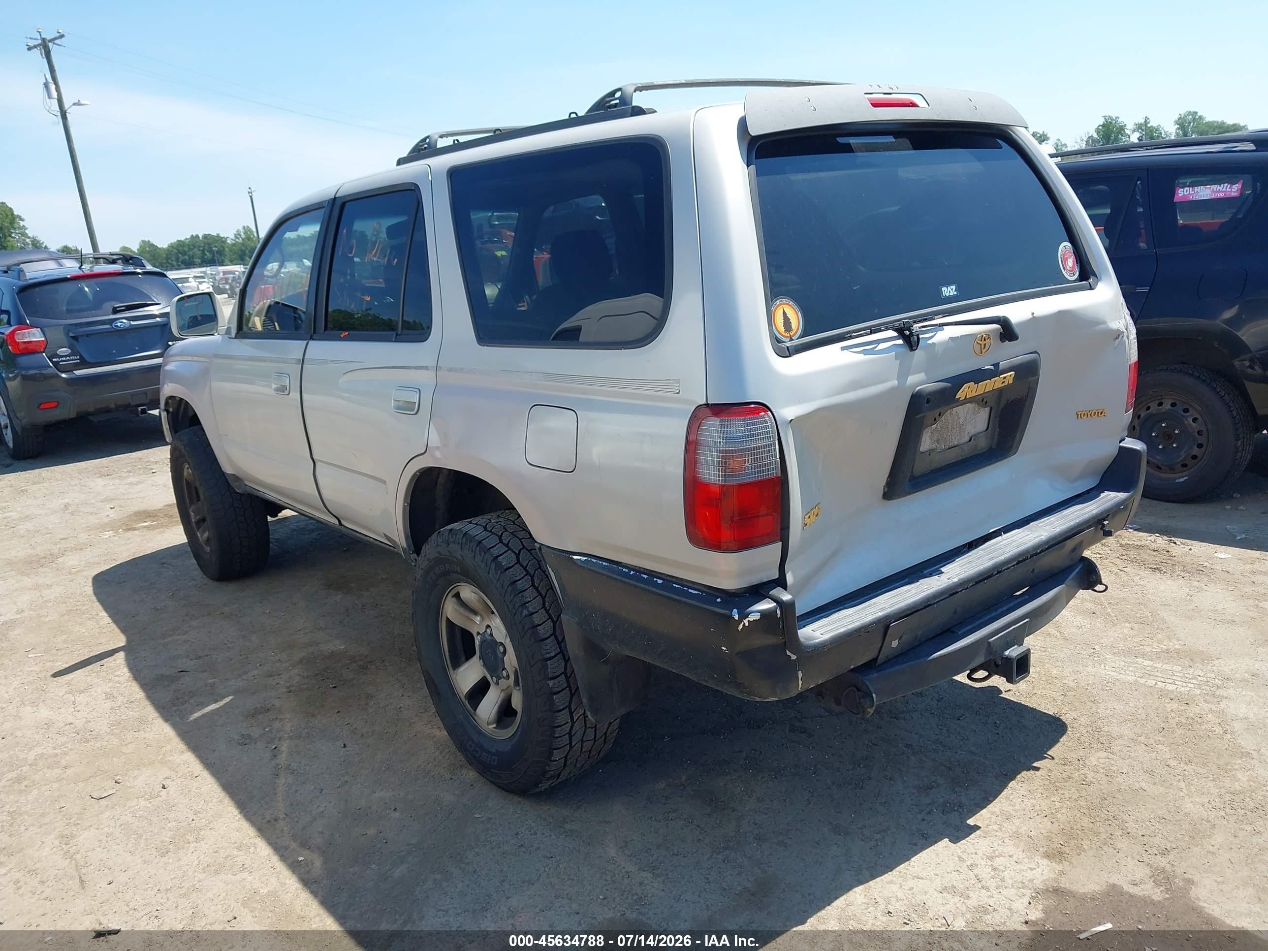 1997 Toyota 4runner Sr5 V6 Silver vin: JT3HN86R5V0082697