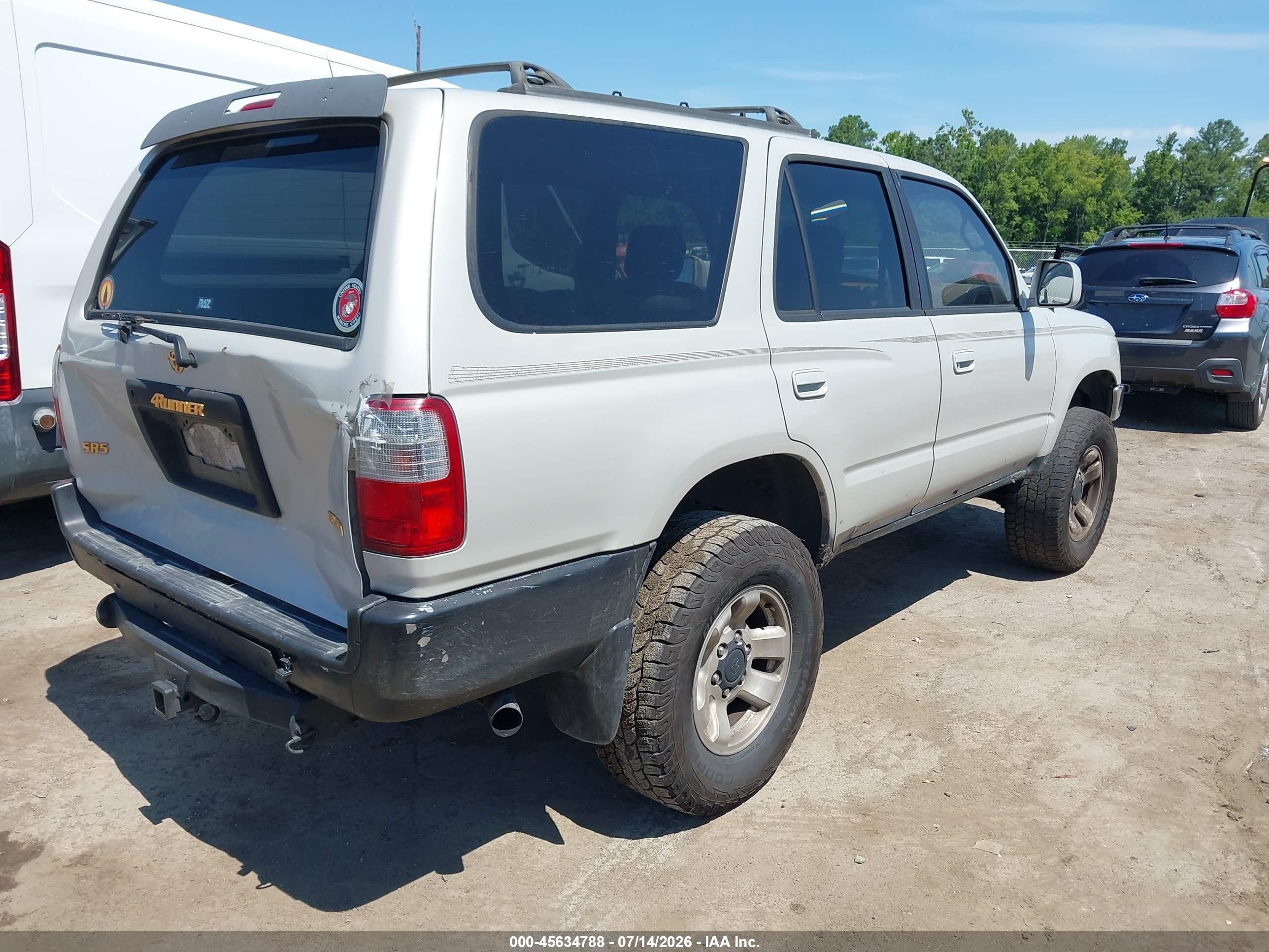 1997 Toyota 4runner Sr5 V6 Silver vin: JT3HN86R5V0082697