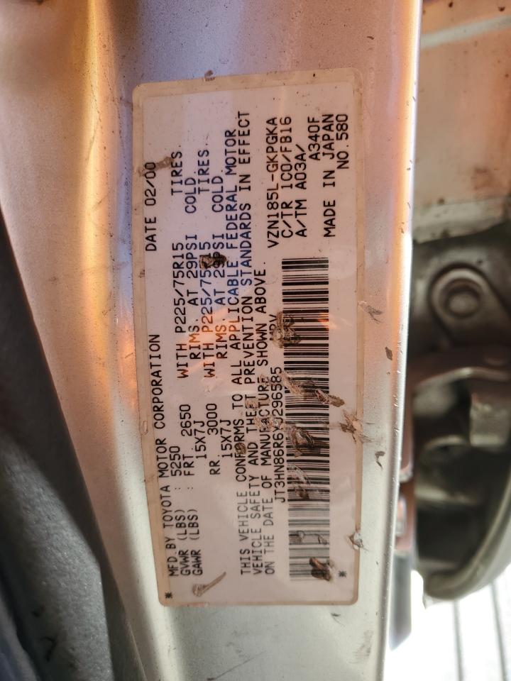 2000 Toyota 4runner Sr5 Серебряный vin: JT3HN86R6Y0296585