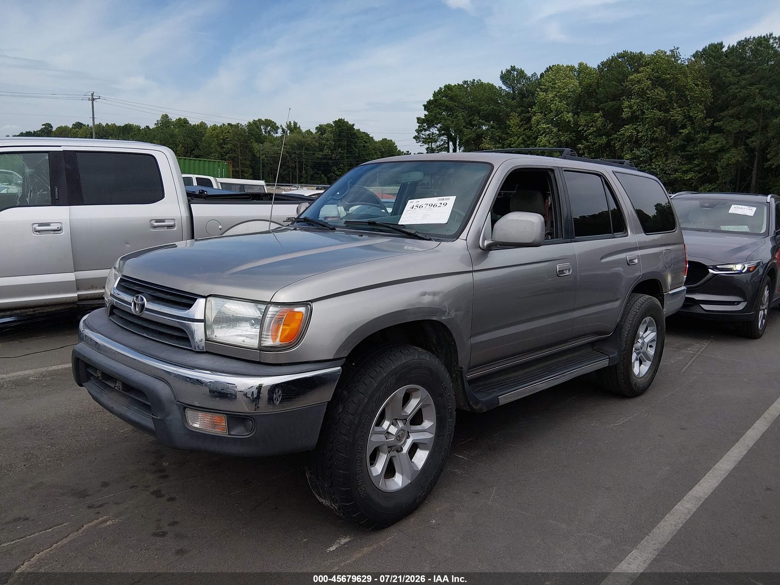 2002 Toyota 4runner Sr5 V6 Silver vin: JT3HN86R729062734