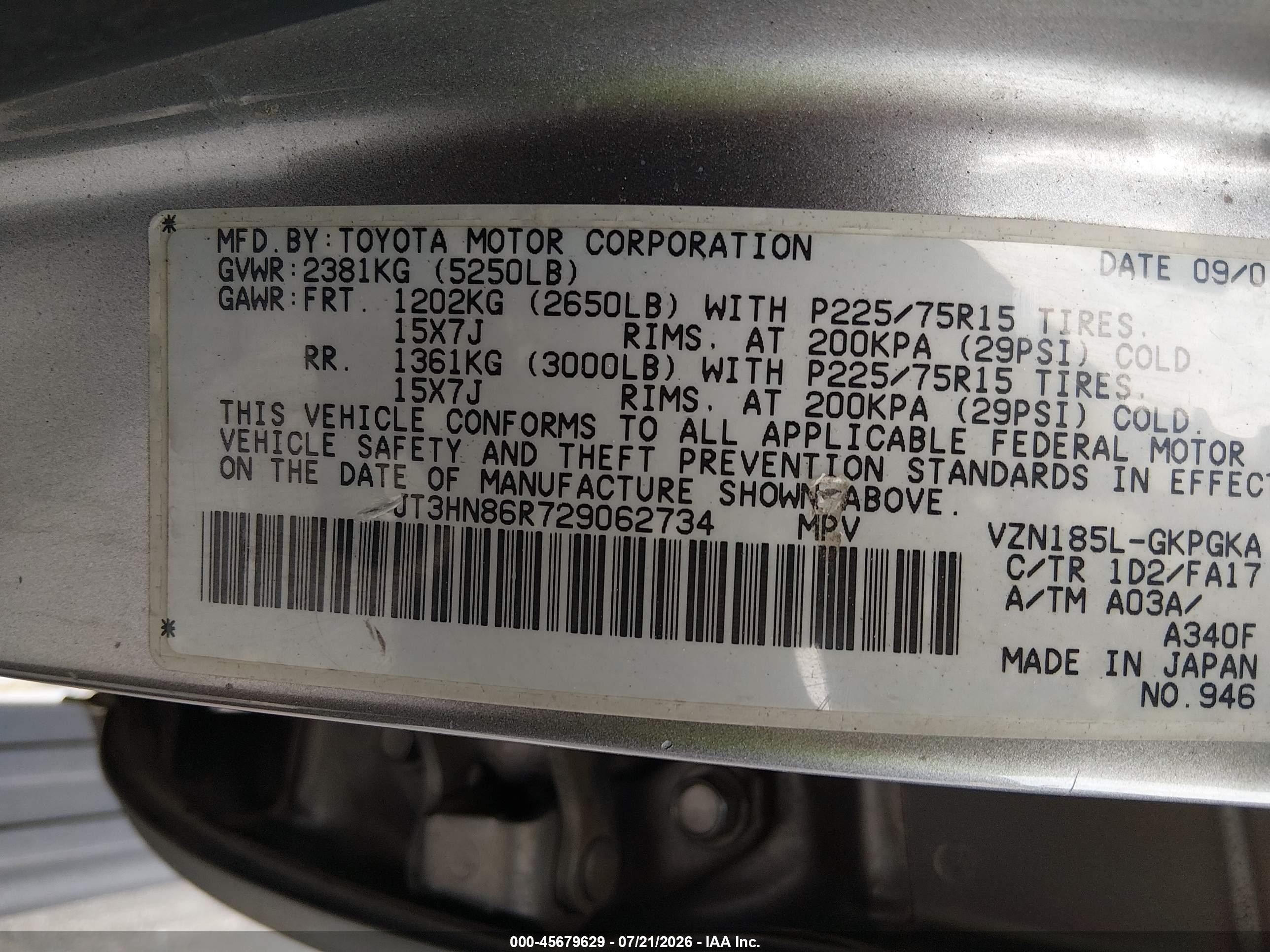 2002 Toyota 4runner Sr5 V6 Silver vin: JT3HN86R729062734