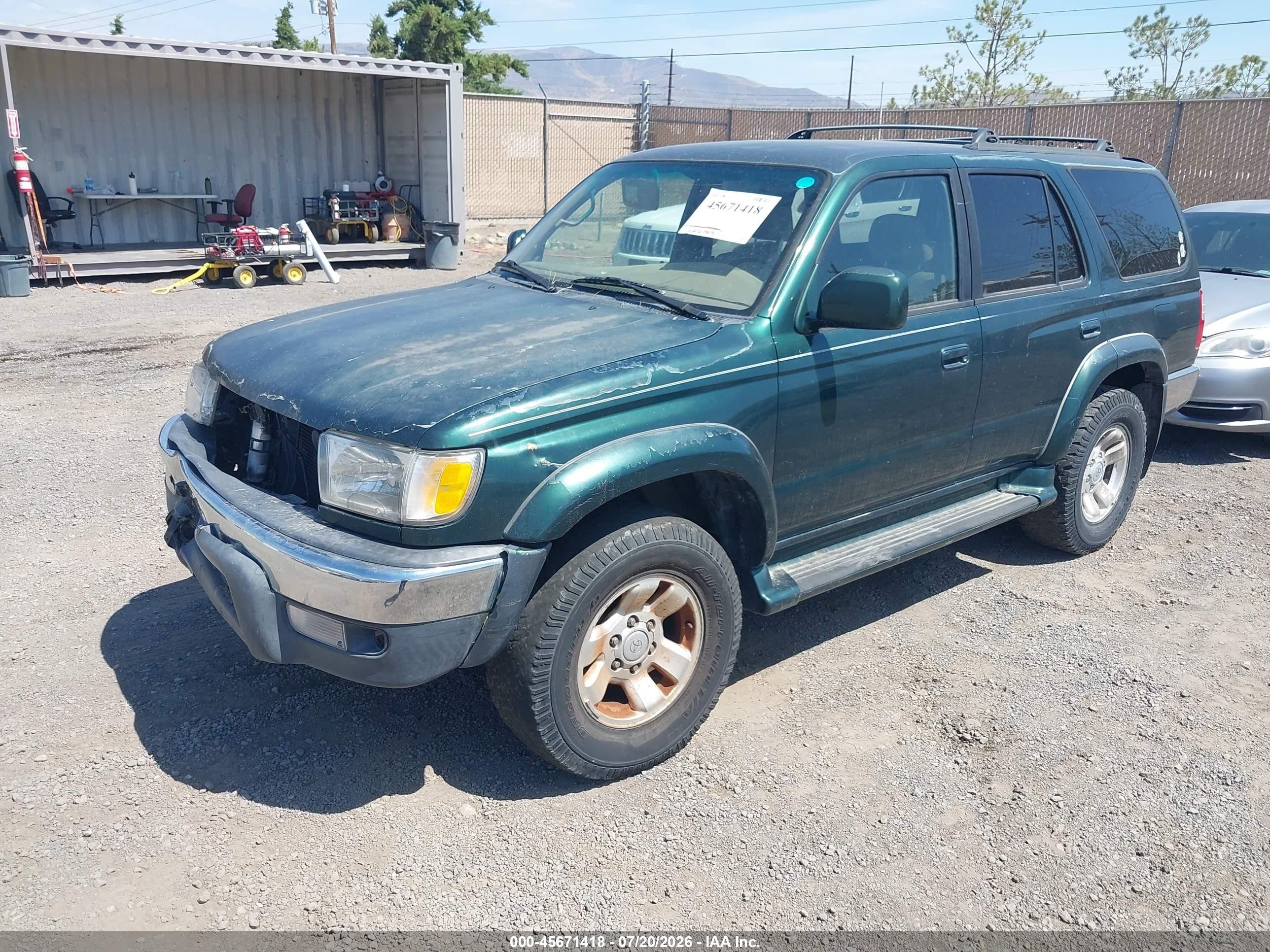 2000 Toyota 4runner Sr5 V6 Green vin: JT3HN86R7Y0265295