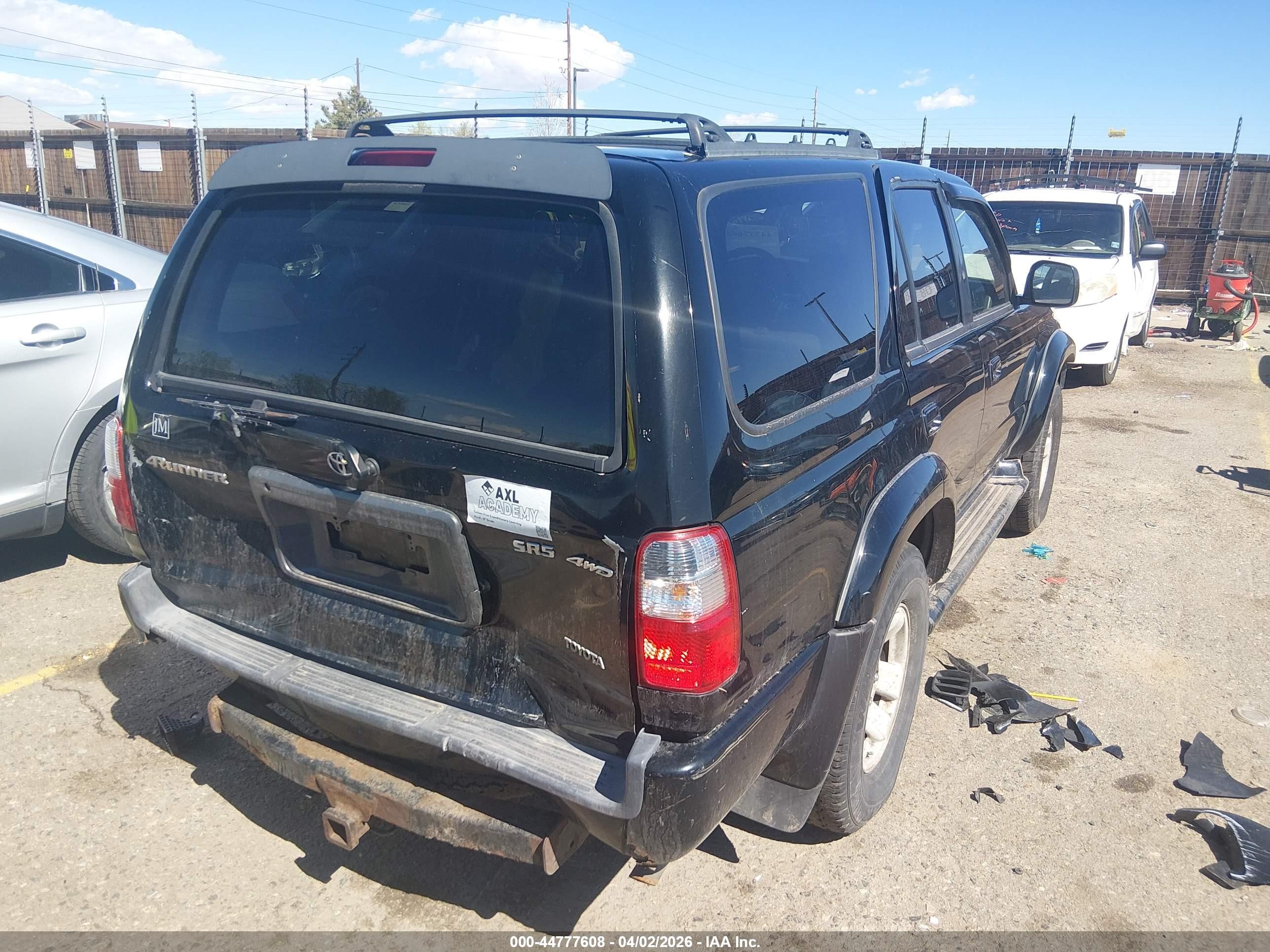 2001 Toyota 4runner Sr5 V6 Black vin: JT3HN86R810360633