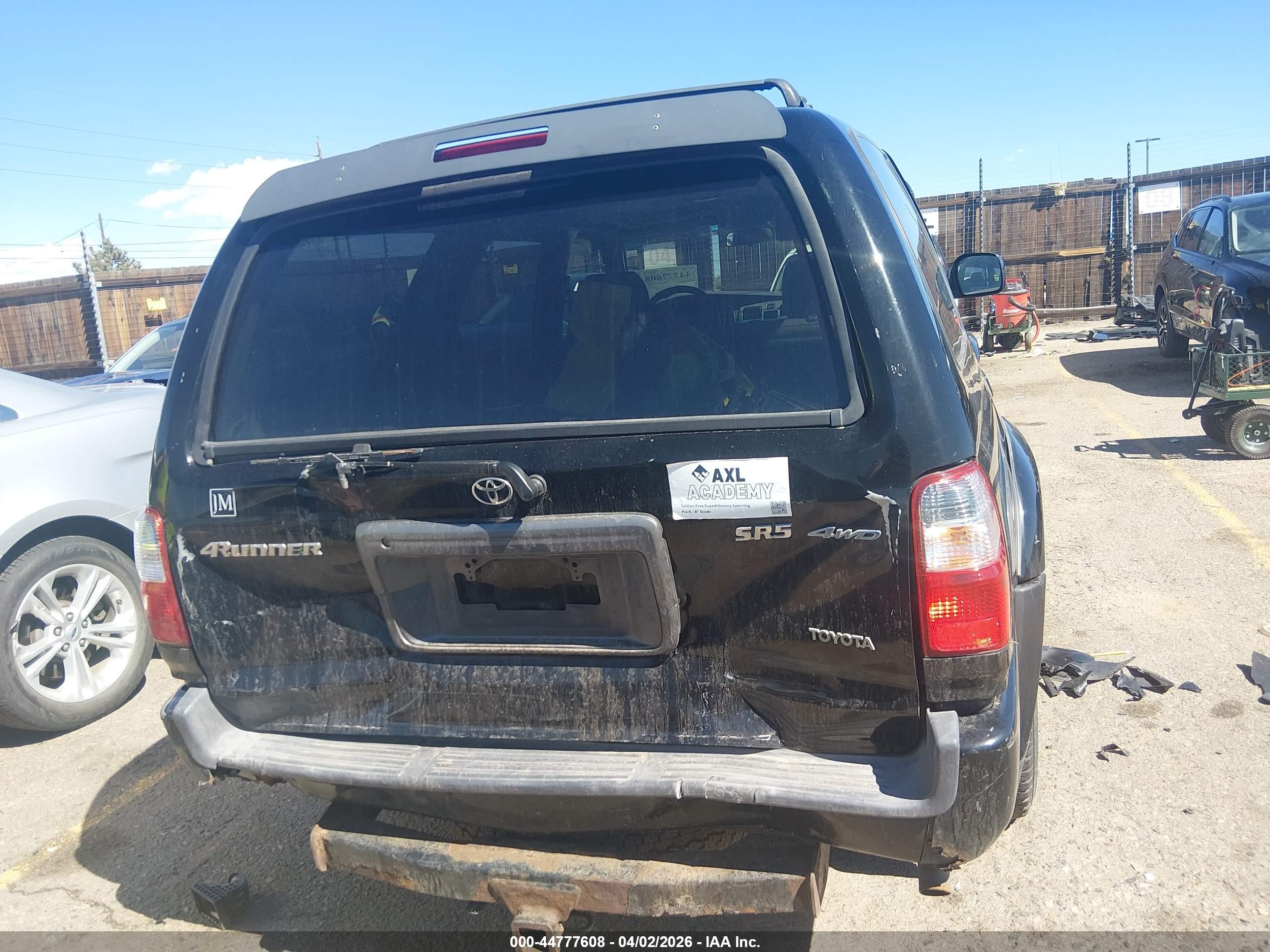 2001 Toyota 4runner Sr5 V6 Black vin: JT3HN86R810360633