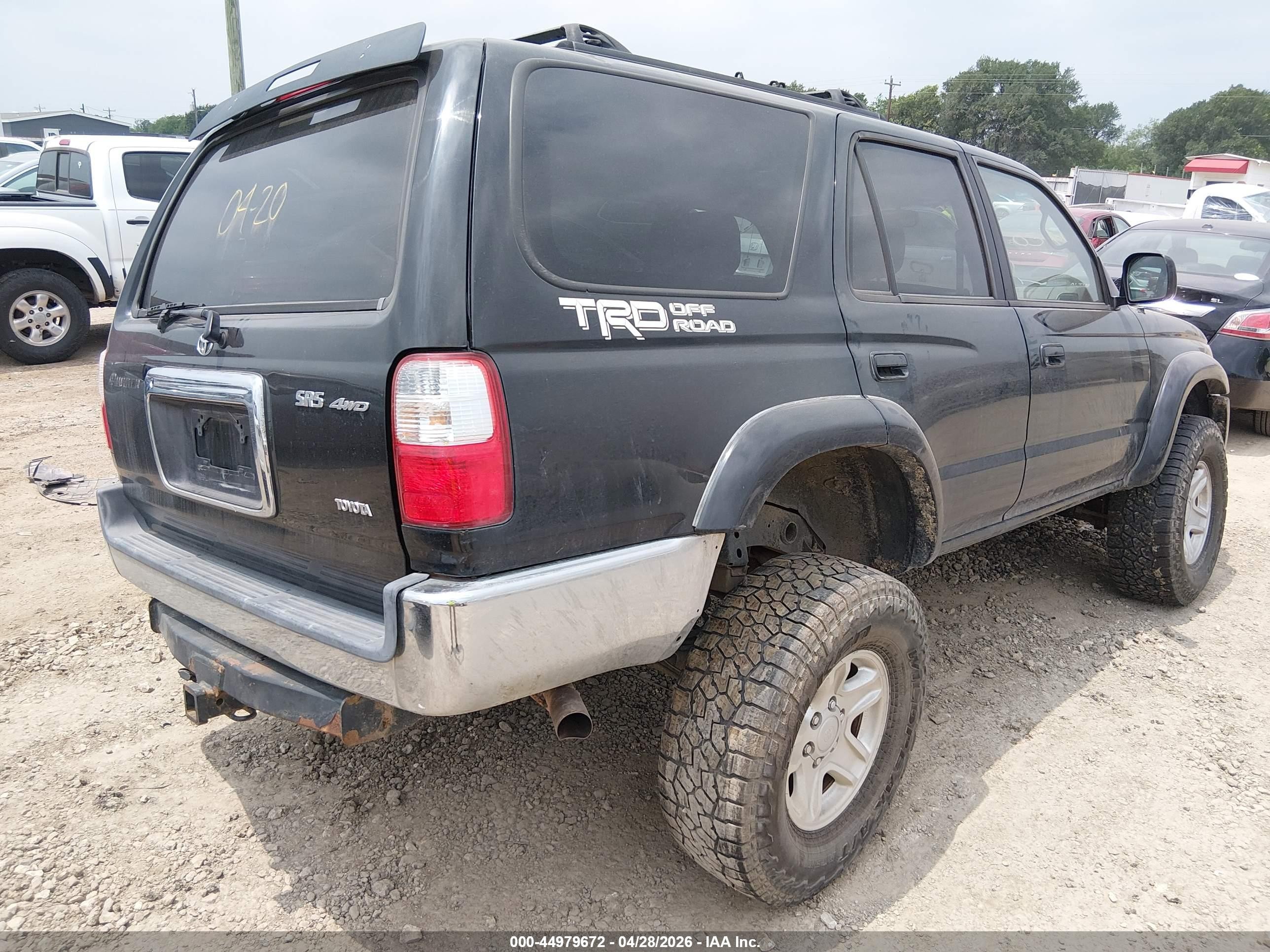 2002 Toyota 4runner Sr5 V6 Black vin: JT3HN86R820370144