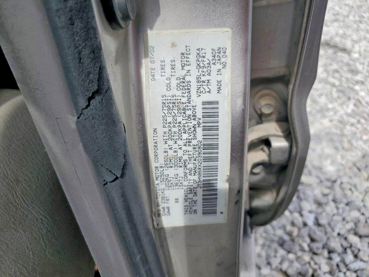 2002 Toyota 4runner Sr5 Серебряный vin: JT3HN86RX20390802
