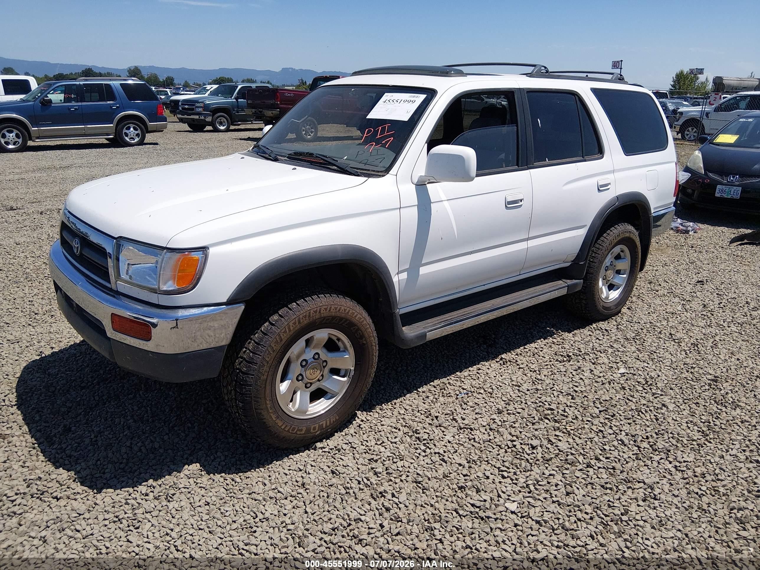 1997 Toyota 4runner Sr5 V6 White vin: JT3HN86RXV0063613