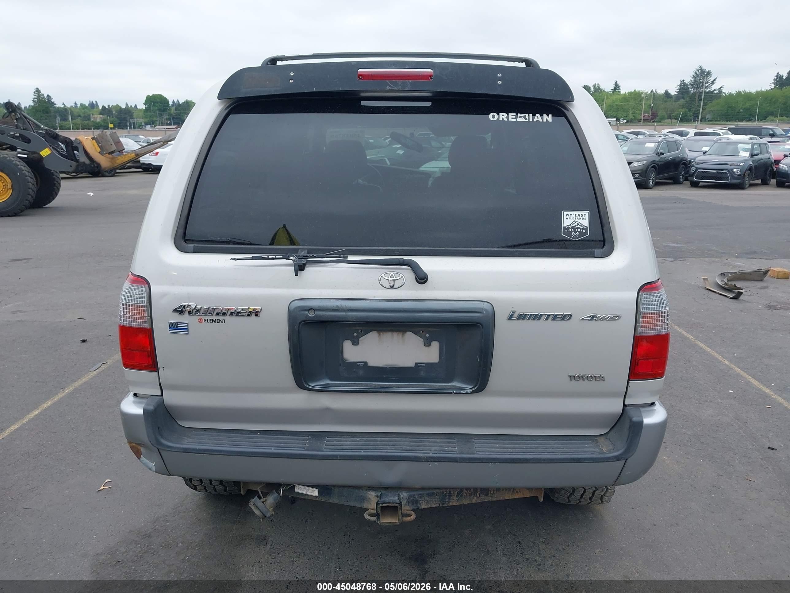 2000 Toyota 4runner Limited V6 Silver vin: JT3HN87R0Y0275925