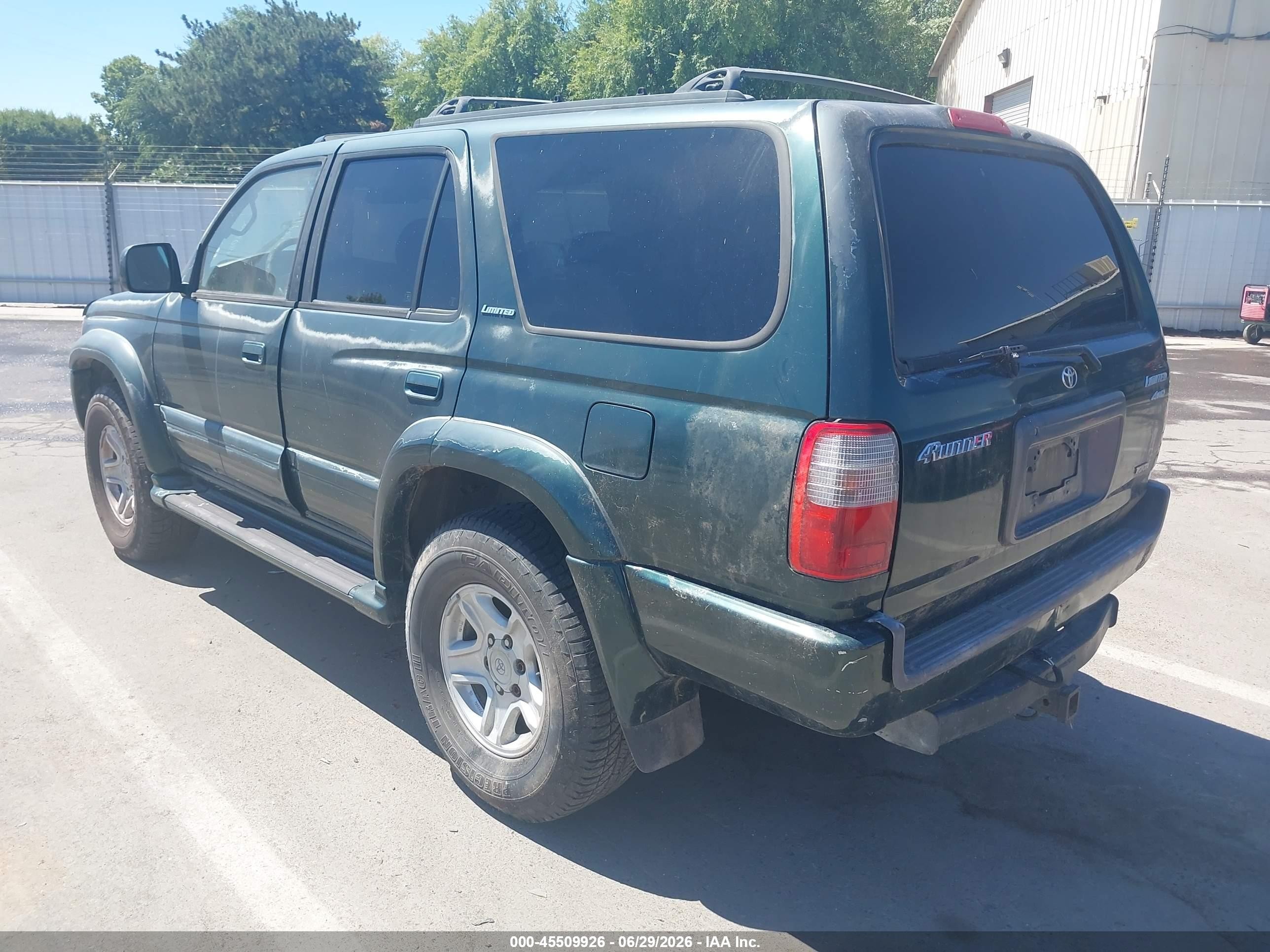 1999 Toyota 4runner Limited V6 Green vin: JT3HN87R1X0204036