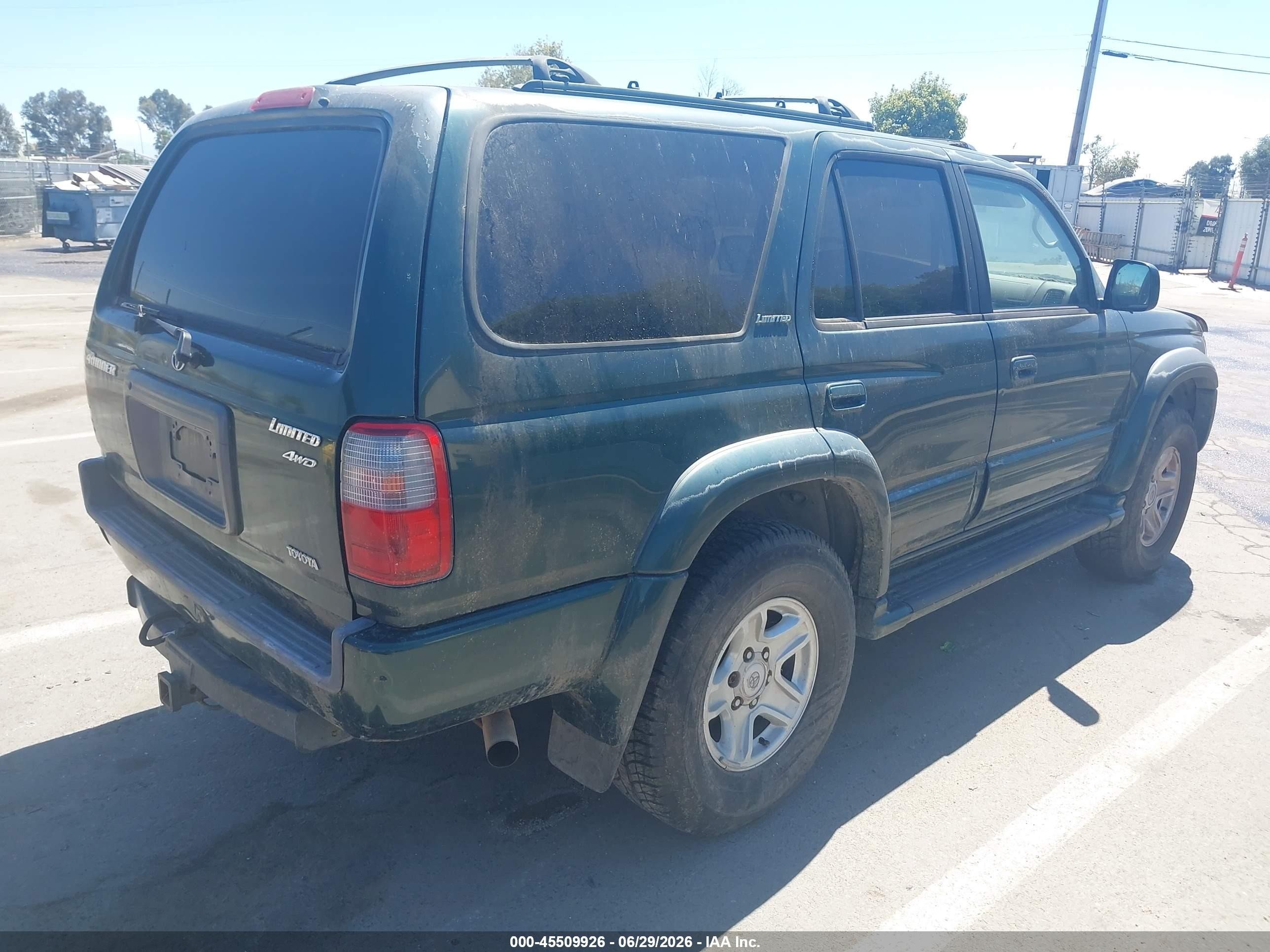 1999 Toyota 4runner Limited V6 Green vin: JT3HN87R1X0204036