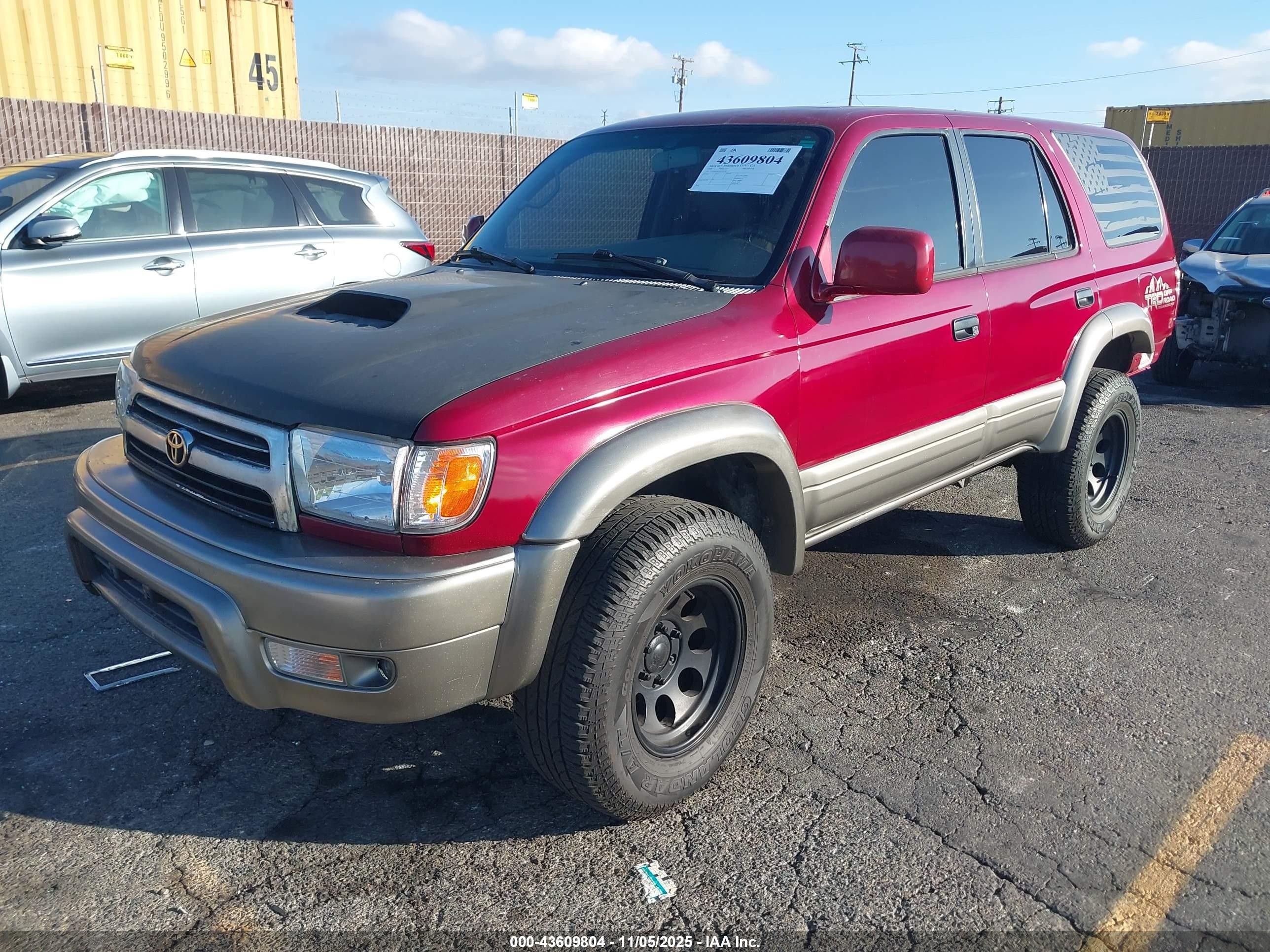 1999 Toyota 4runner Limited V6 Red vin: JT3HN87R2X0200285