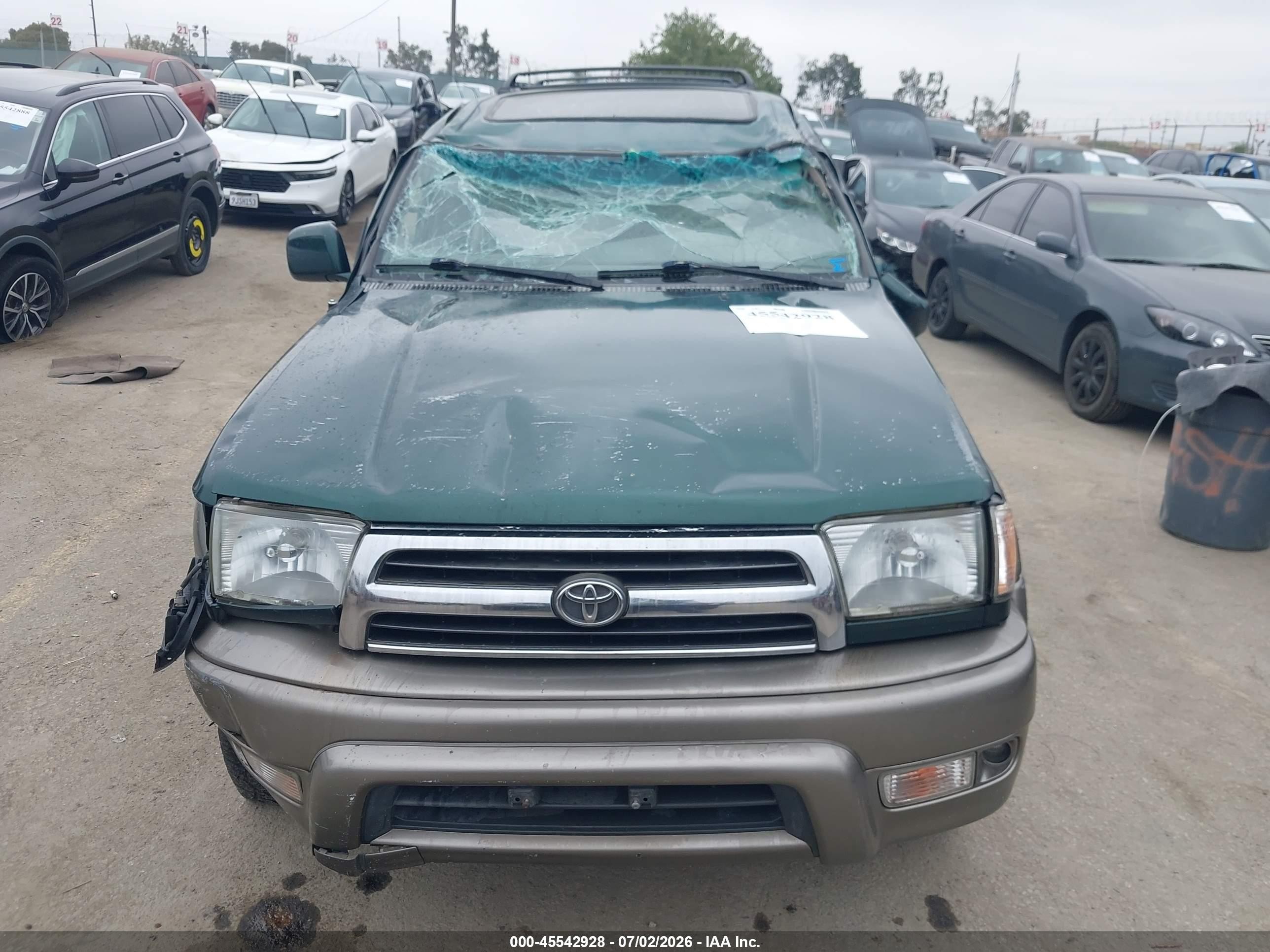 1999 Toyota 4runner Limited V6 Green vin: JT3HN87R2X0229382