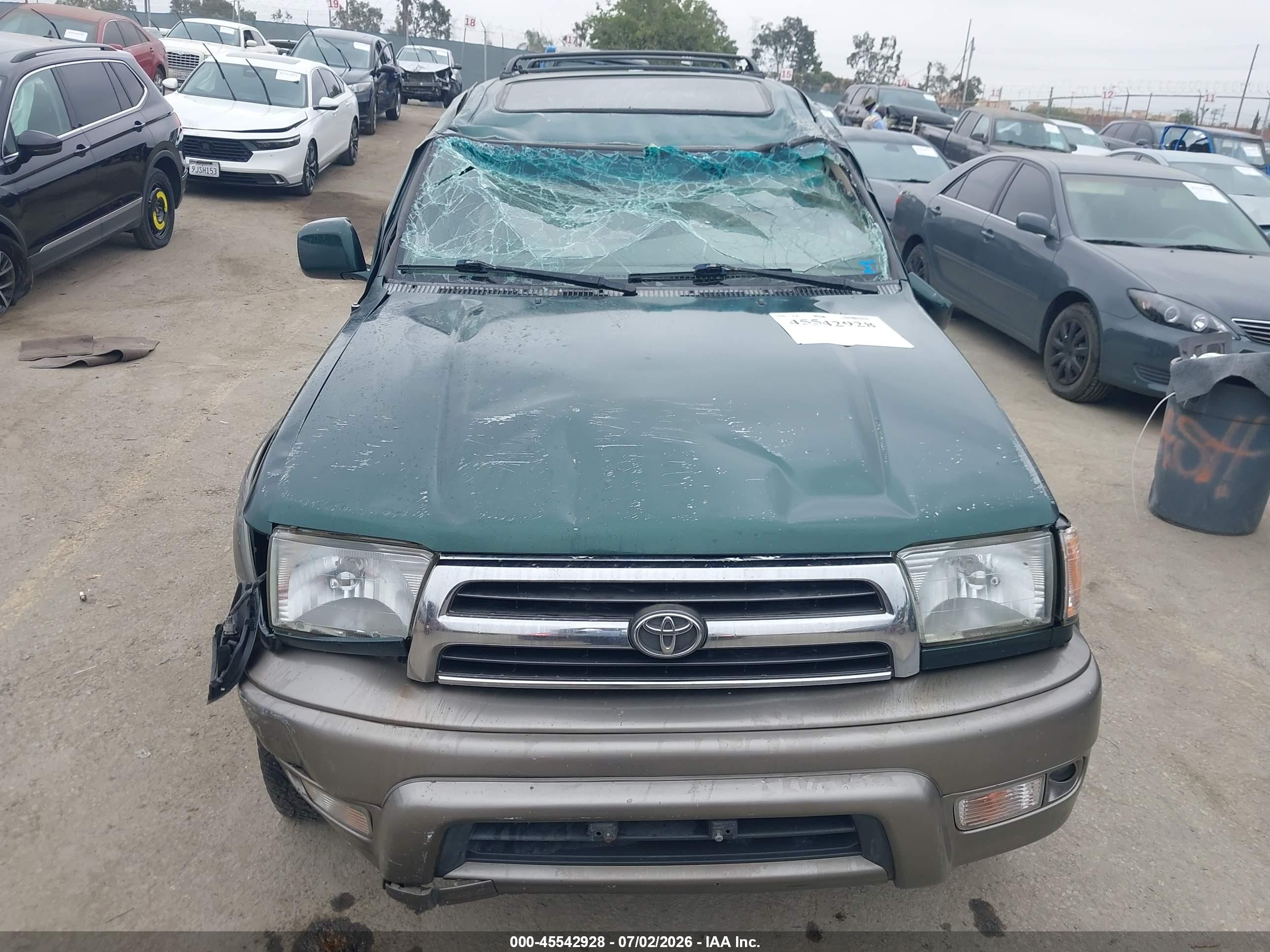 1999 Toyota 4runner Limited V6 Green vin: JT3HN87R2X0229382