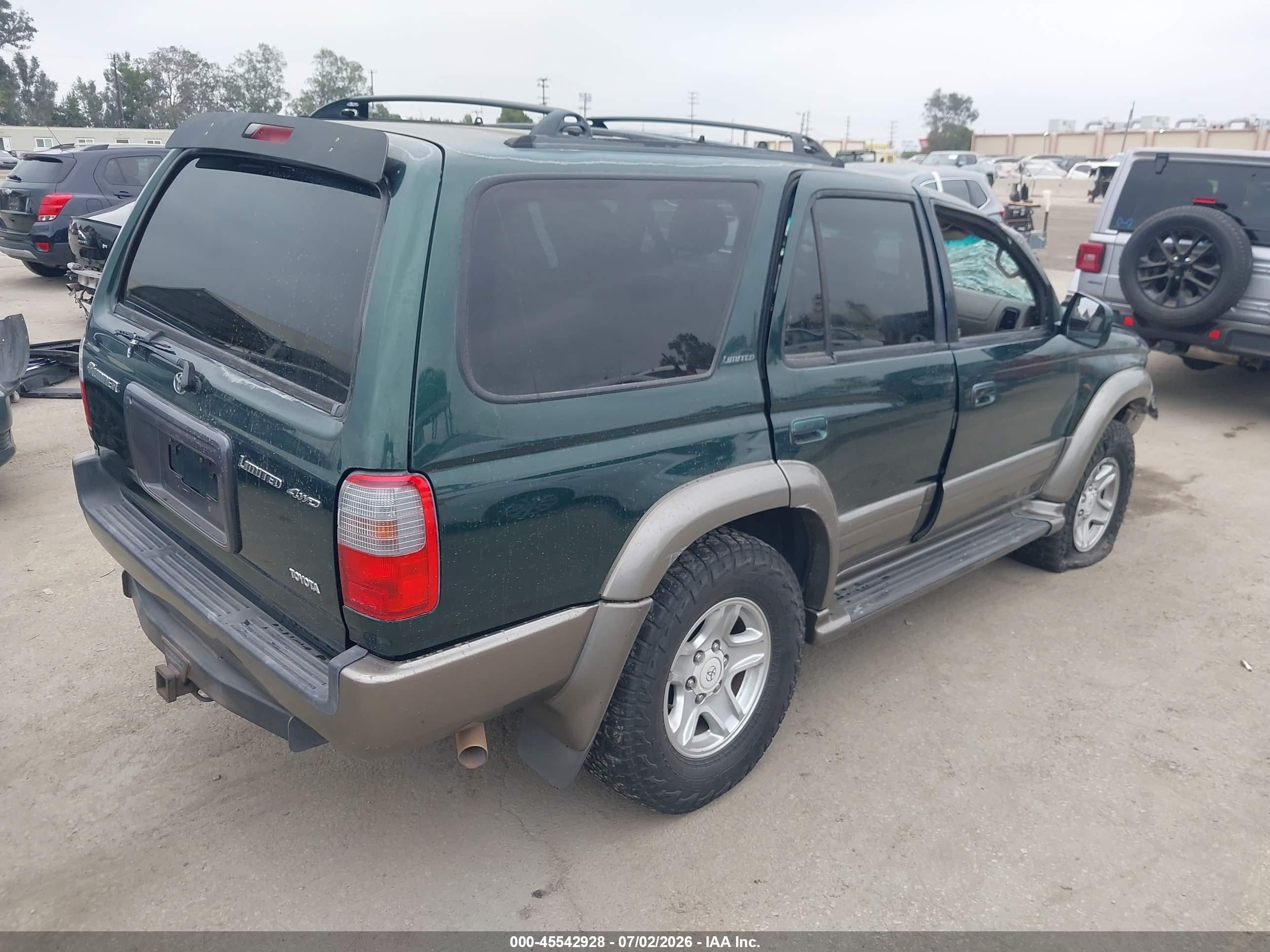 1999 Toyota 4runner Limited V6 Green vin: JT3HN87R2X0229382