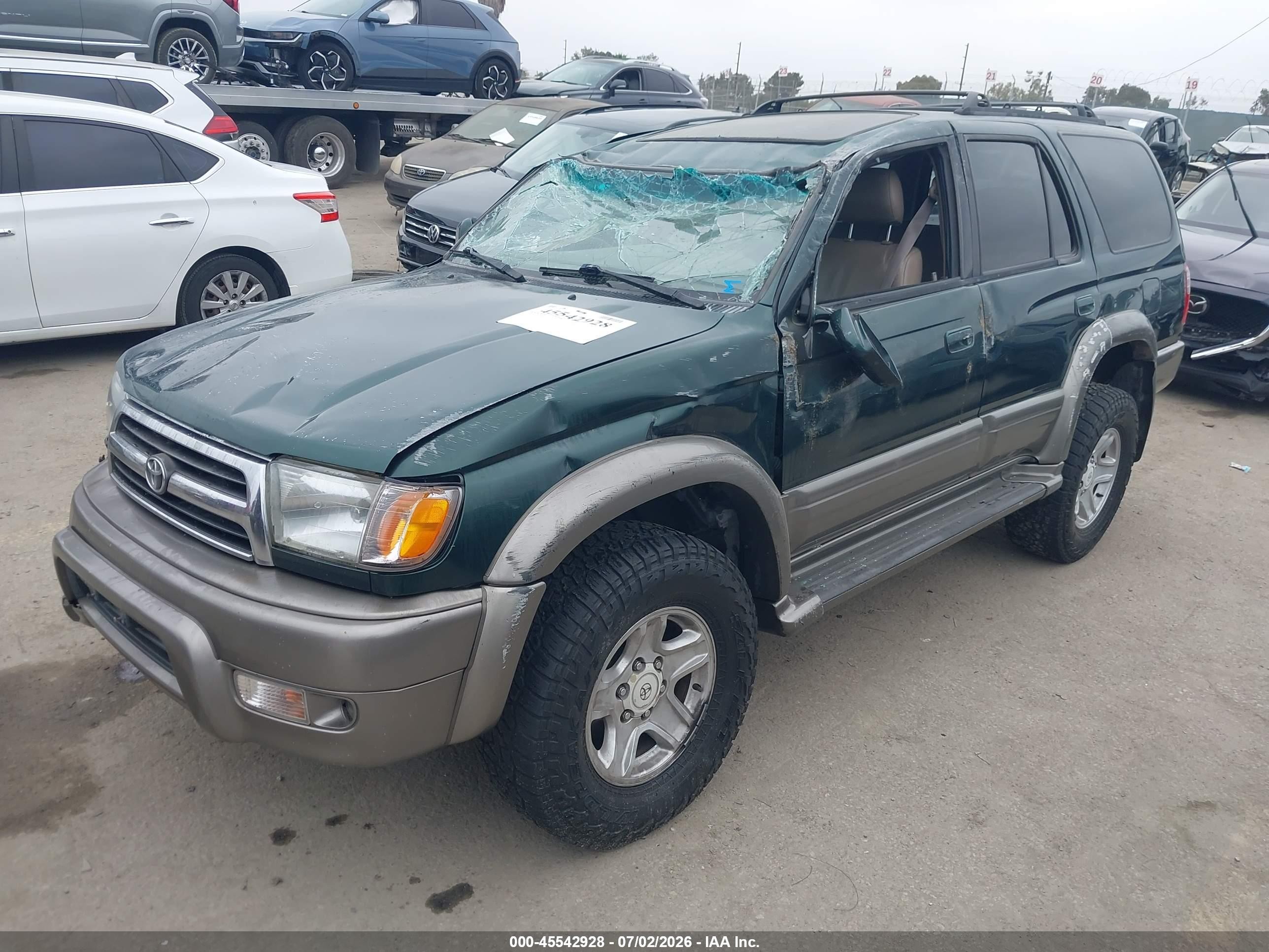 1999 Toyota 4runner Limited V6 Green vin: JT3HN87R2X0229382