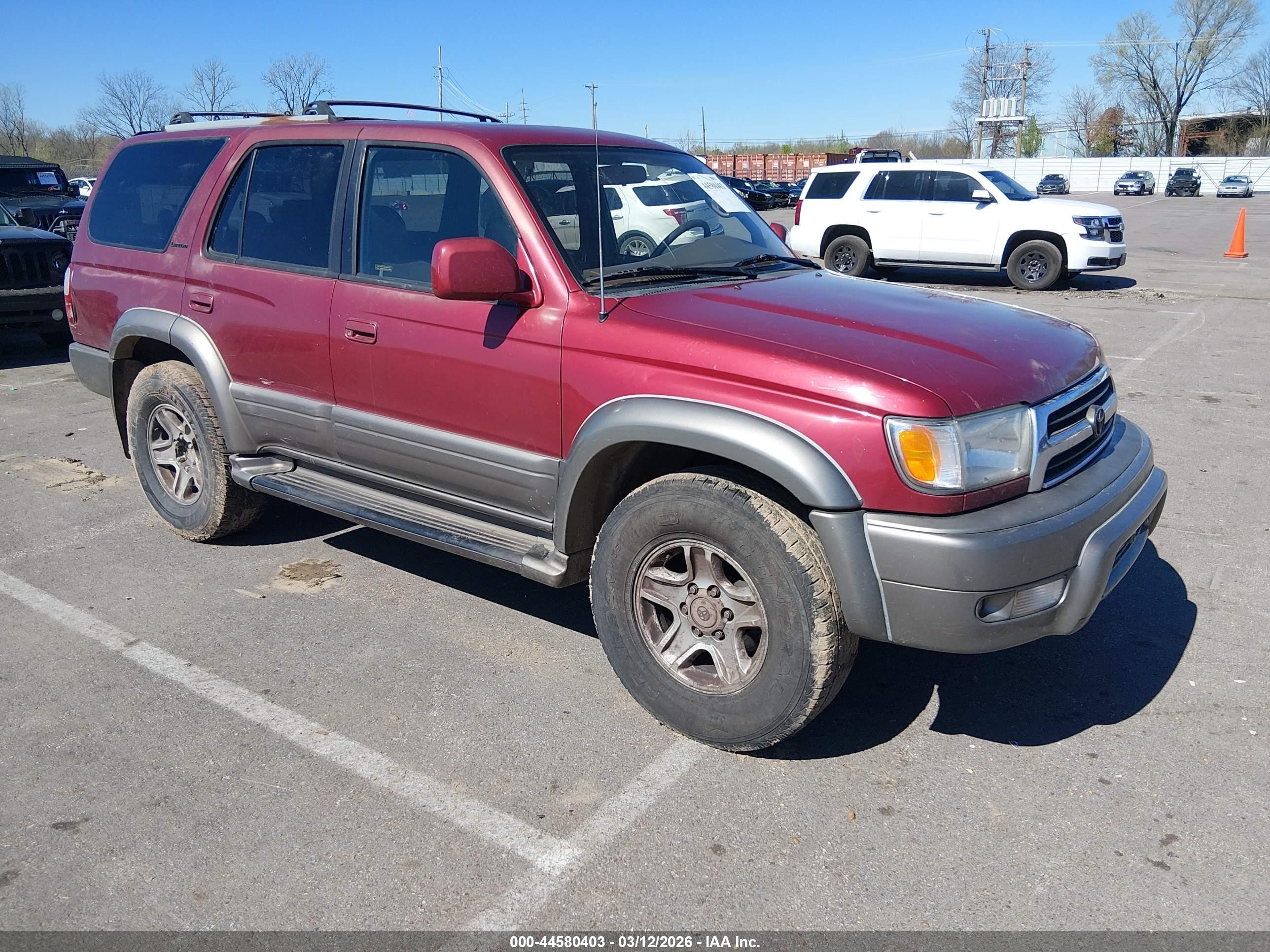 2000 Toyota 4runner Limited V6 Red vin: JT3HN87R4Y9036003