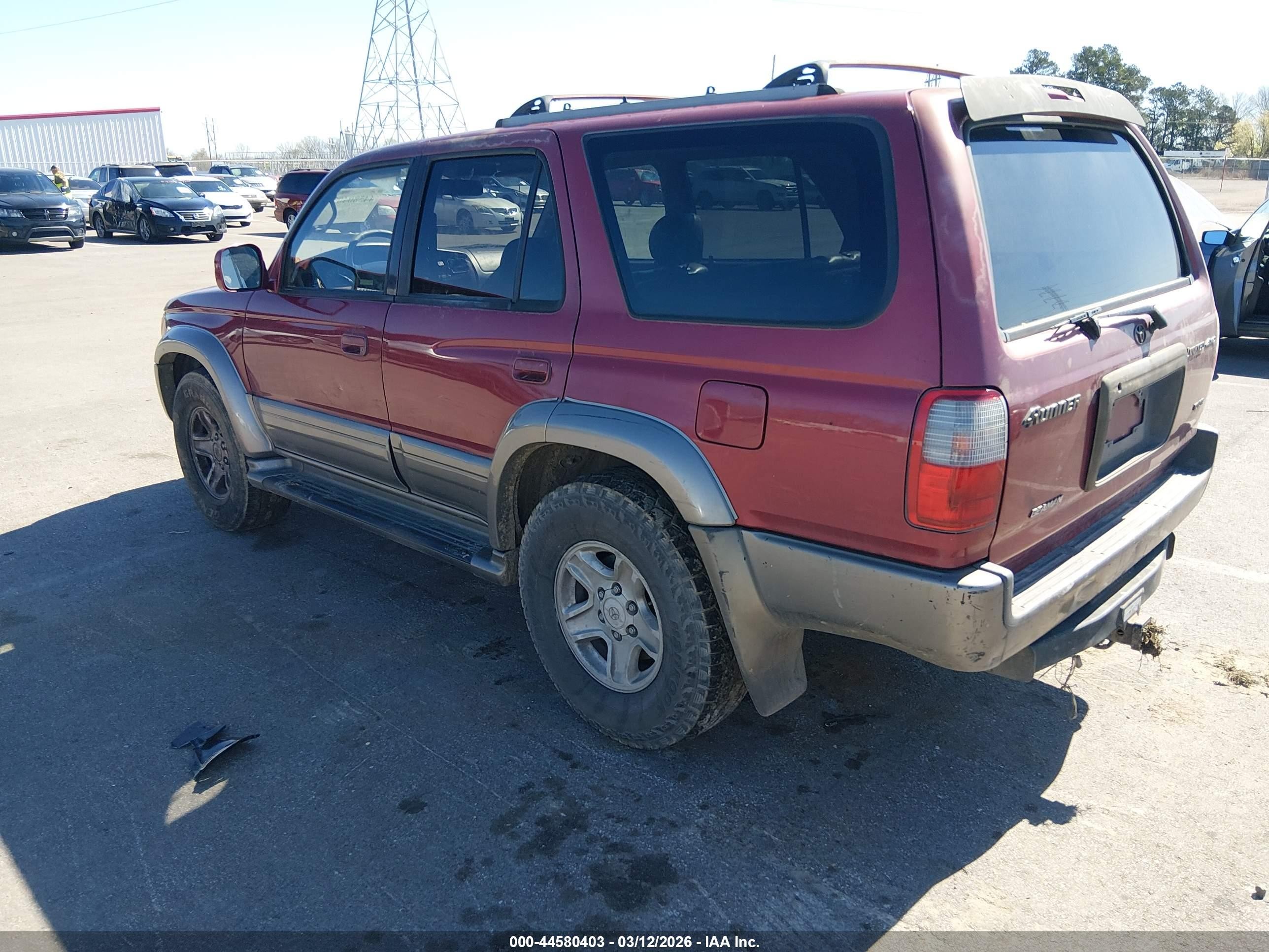2000 Toyota 4runner Limited V6 Red vin: JT3HN87R4Y9036003
