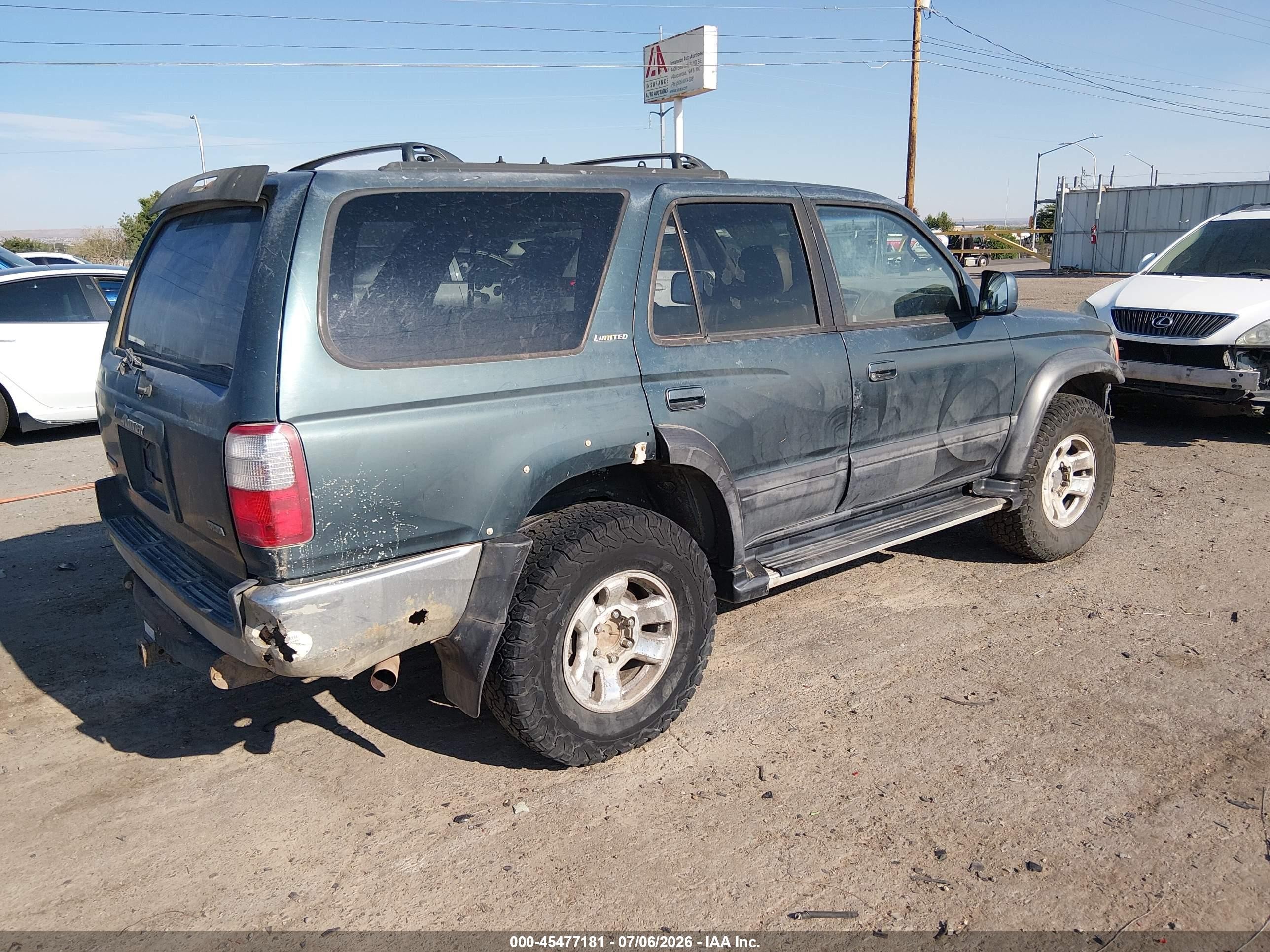 1997 Toyota 4runner Sr5 V6 Limited Green vin: JT3HN87R5V0074890