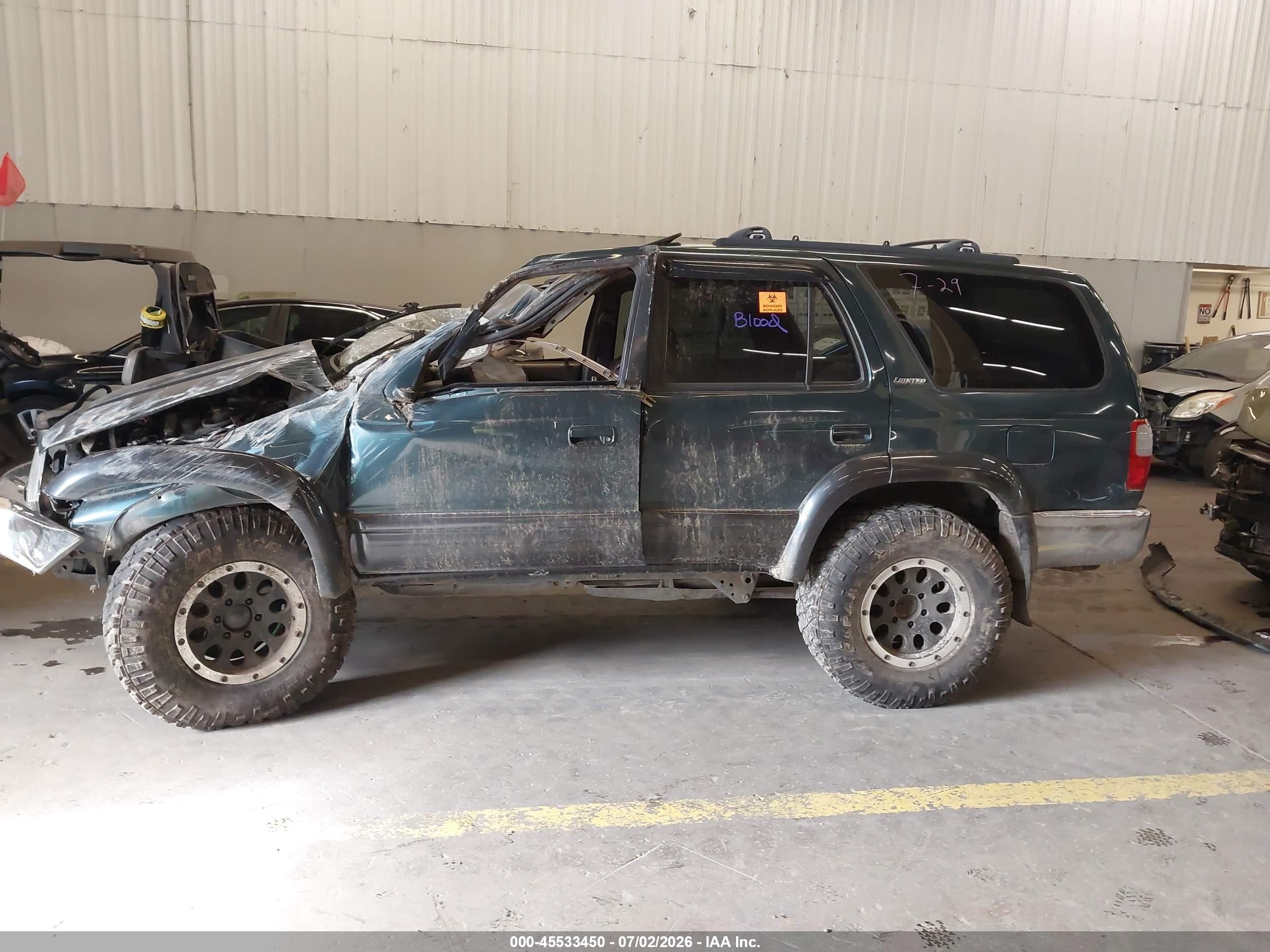 1998 Toyota 4runner Limited Green vin: JT3HN87R5W9010538